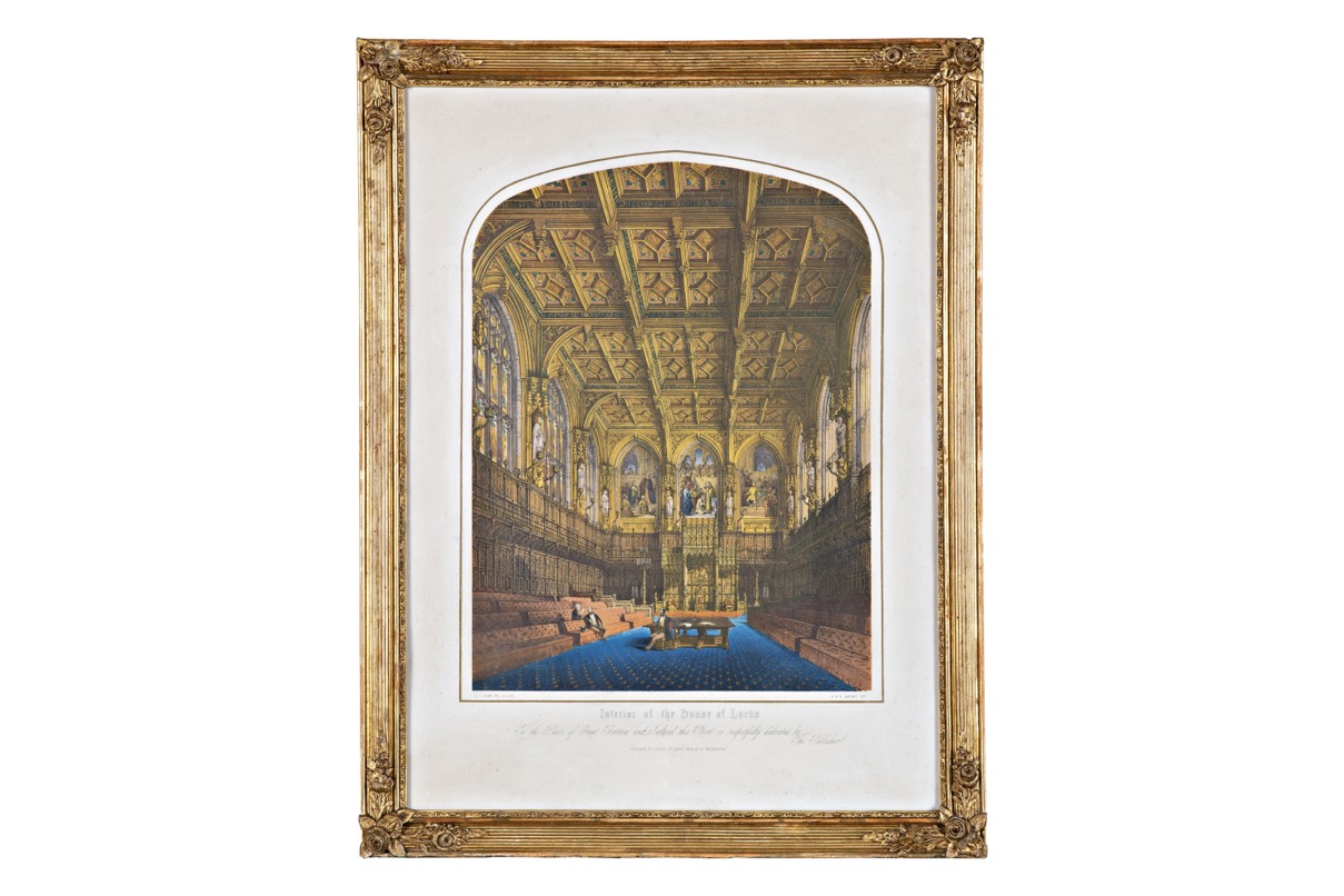 Interno della Camera dei Lord, Veduta dell'interno della Camera dei Lord (stampa) di Dolby, Edwin Thomas (XIX)