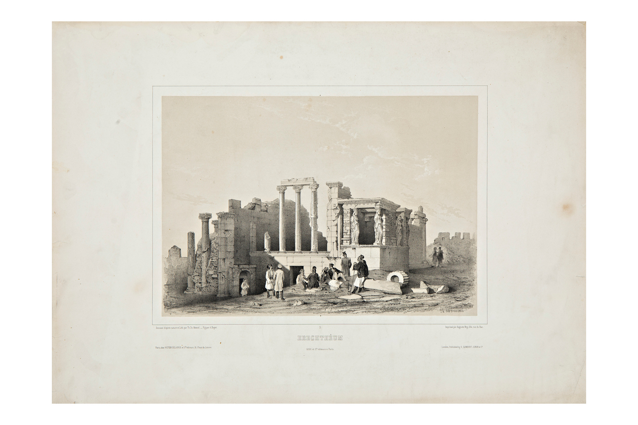 Eretteo, Veduta dell'Eretteo sull'Acropoli di Atene (stampa) di Du Moncel, Théodose (XIX)