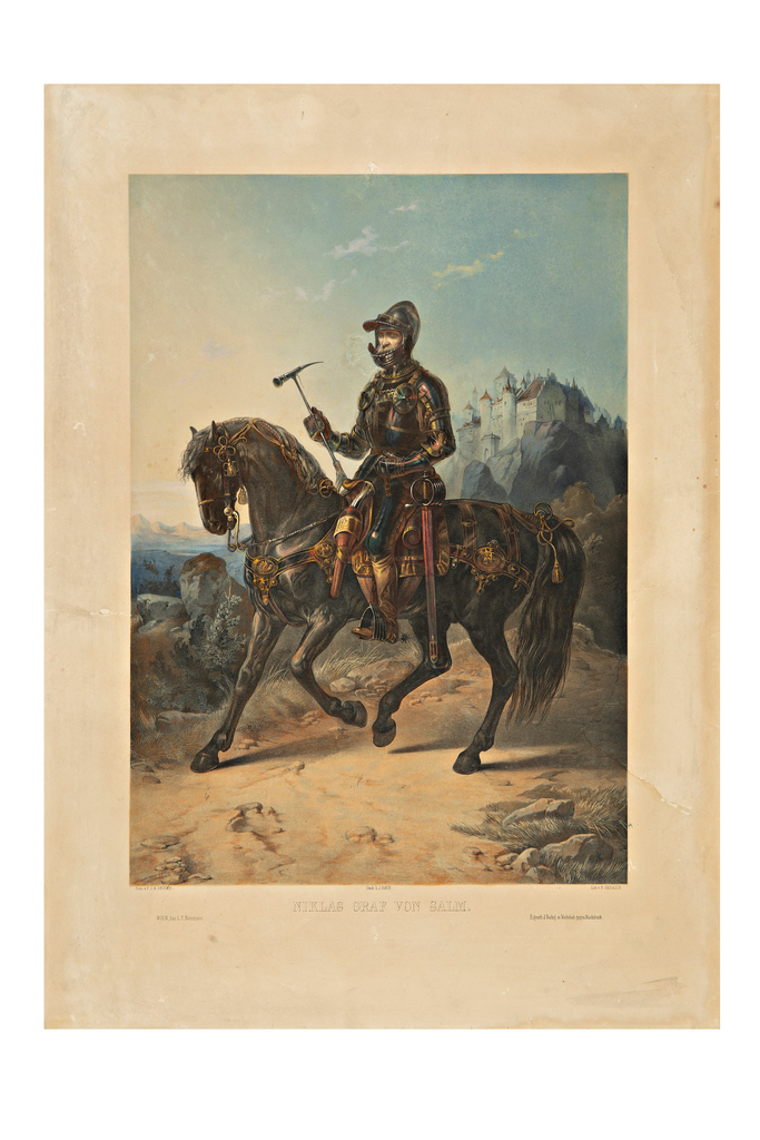 Nicola conte di Salm, Nicola di Salm a cavallo (stampa) di Gerasch, Franz (XIX)