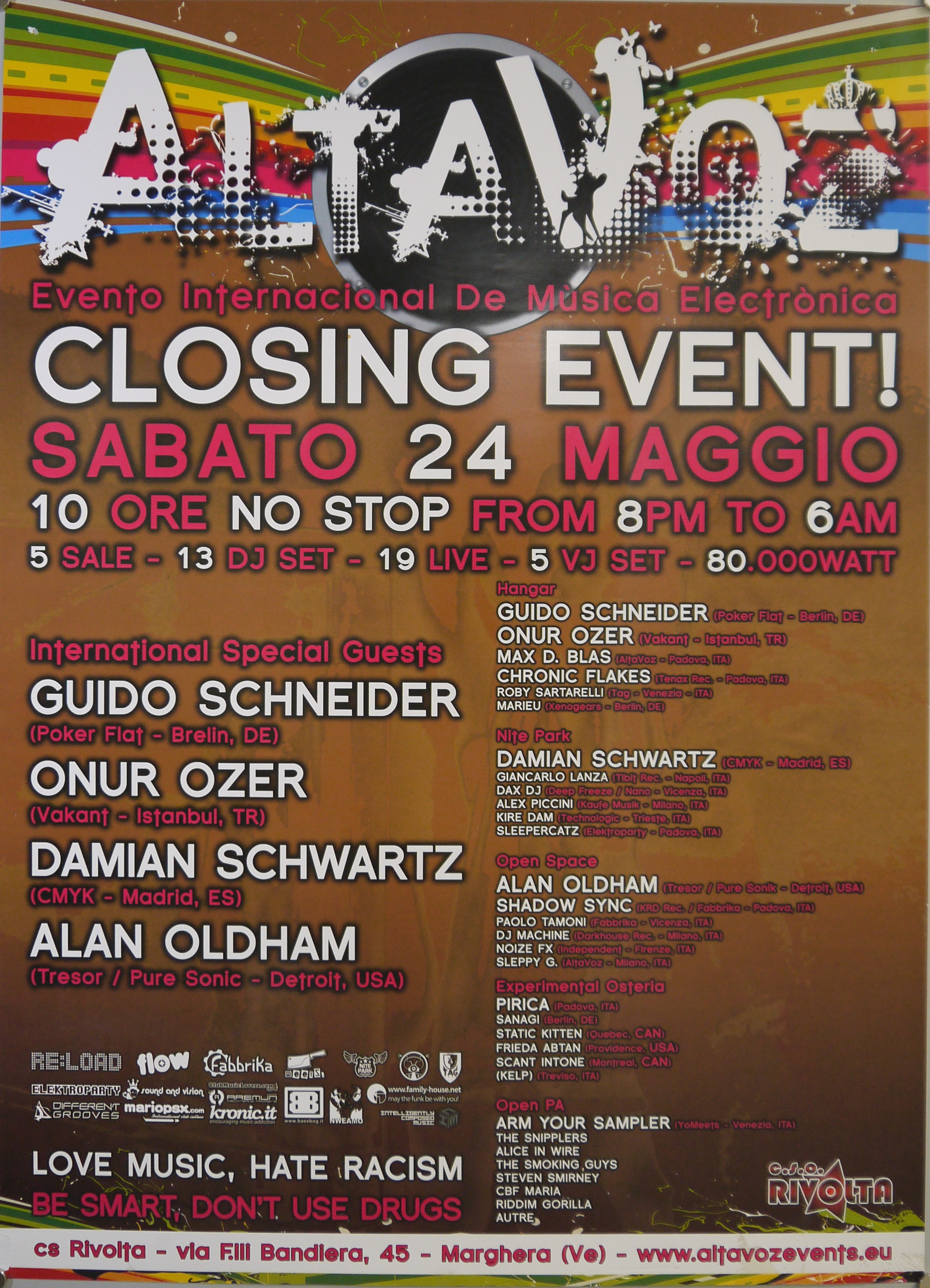 Woofer da cui escono fasci color arcobaleno (manifesto) - ambito veneto (inizio XXI)