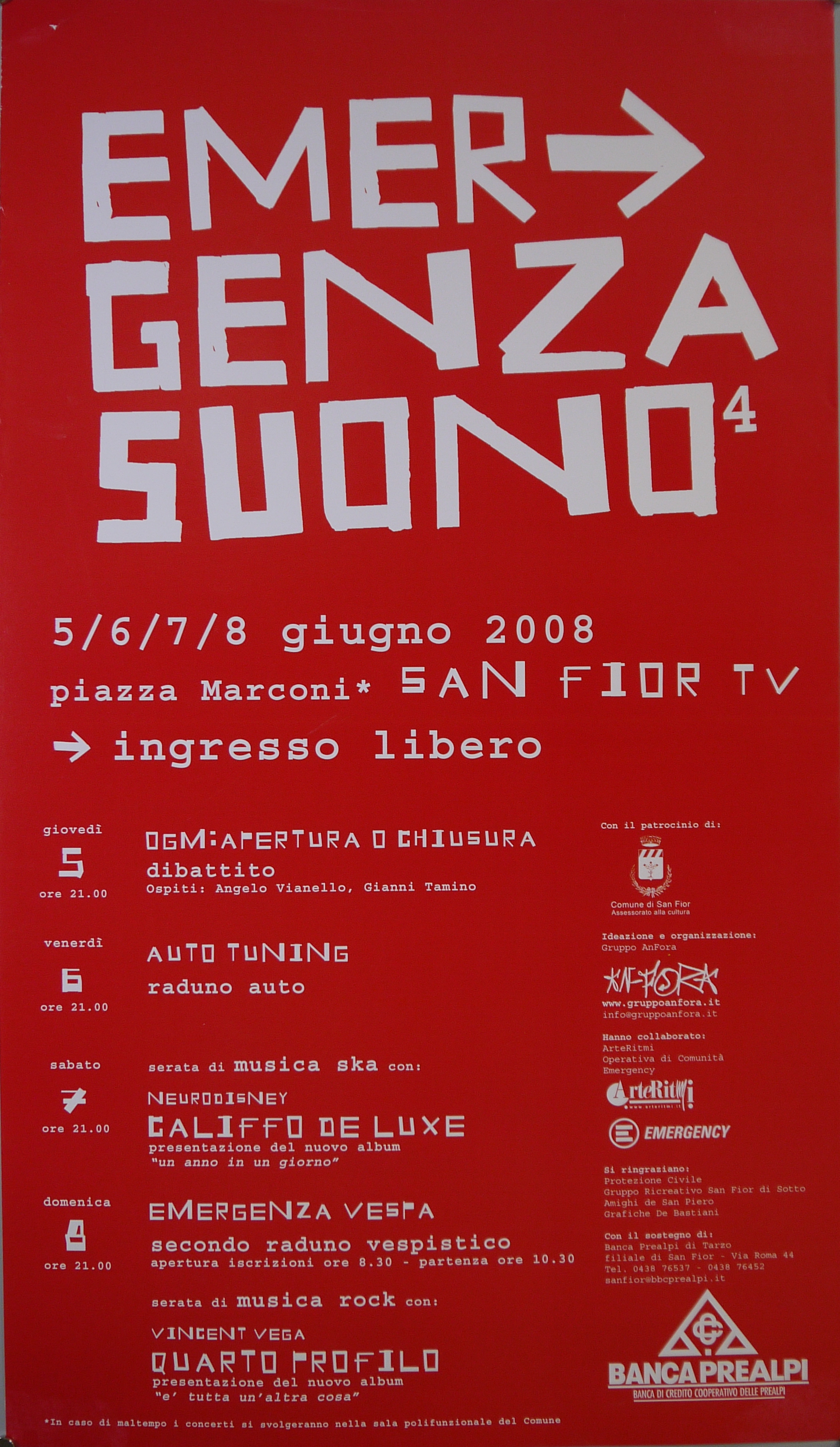 Scritte su fondo rosso (locandina) - ambito veneto (inizio XXI)