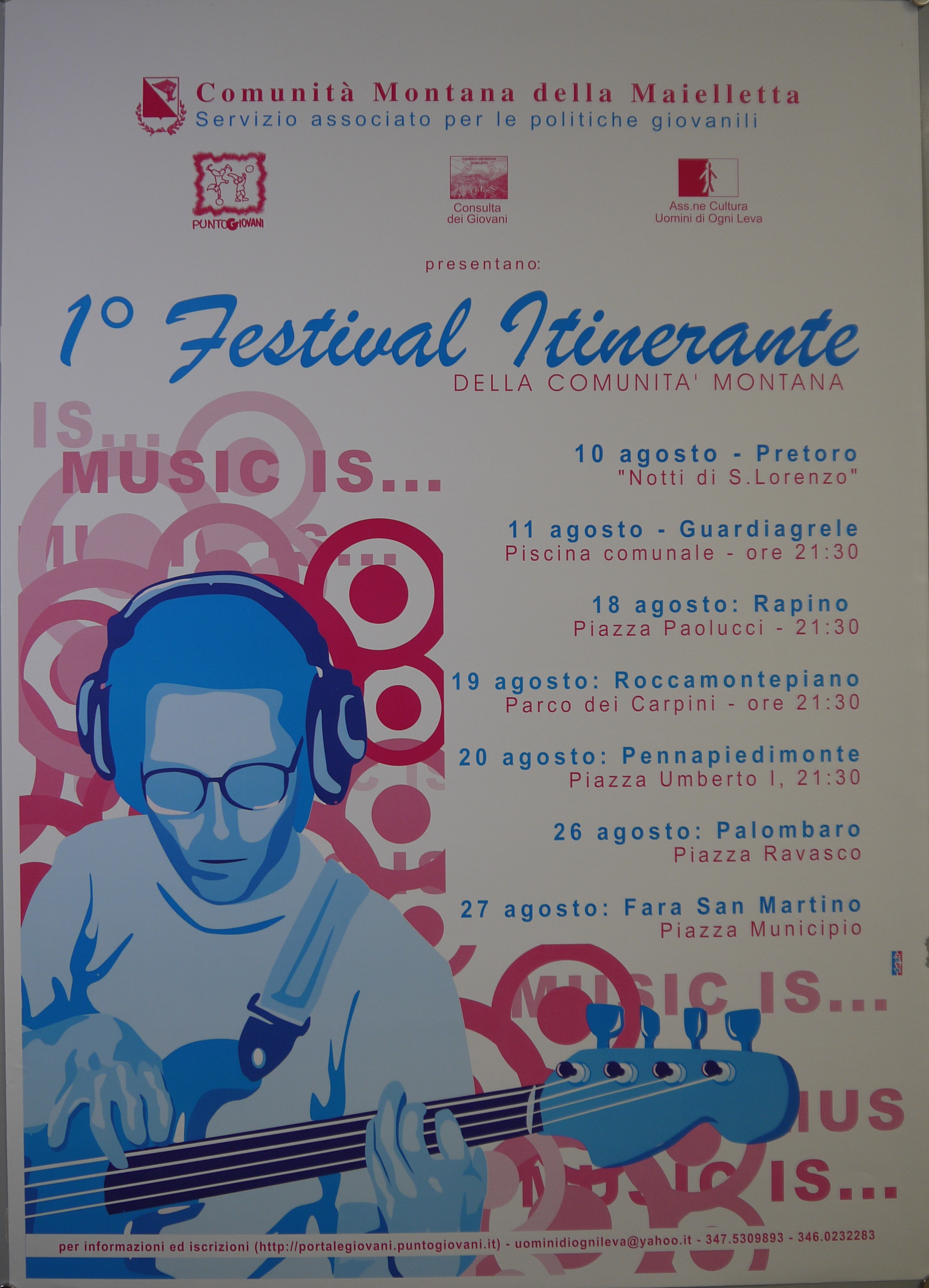 Giovane musicista, bassista (manifesto) di Bull Art - ambito abruzzese (inizio XXI)
