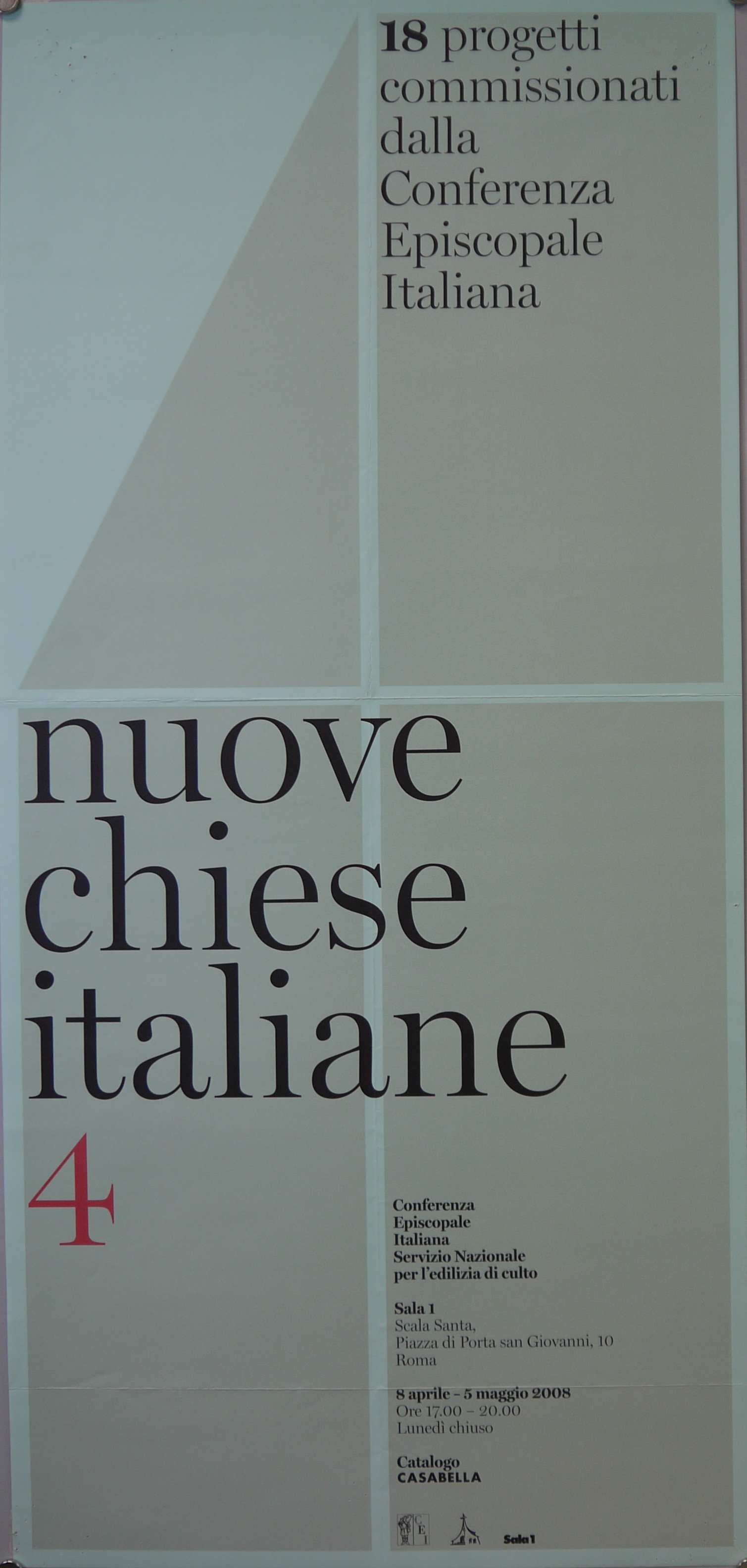 Motivo a croce ricavato da campiture monocrome beige (locandina) - ambito romano (inizio XXI)