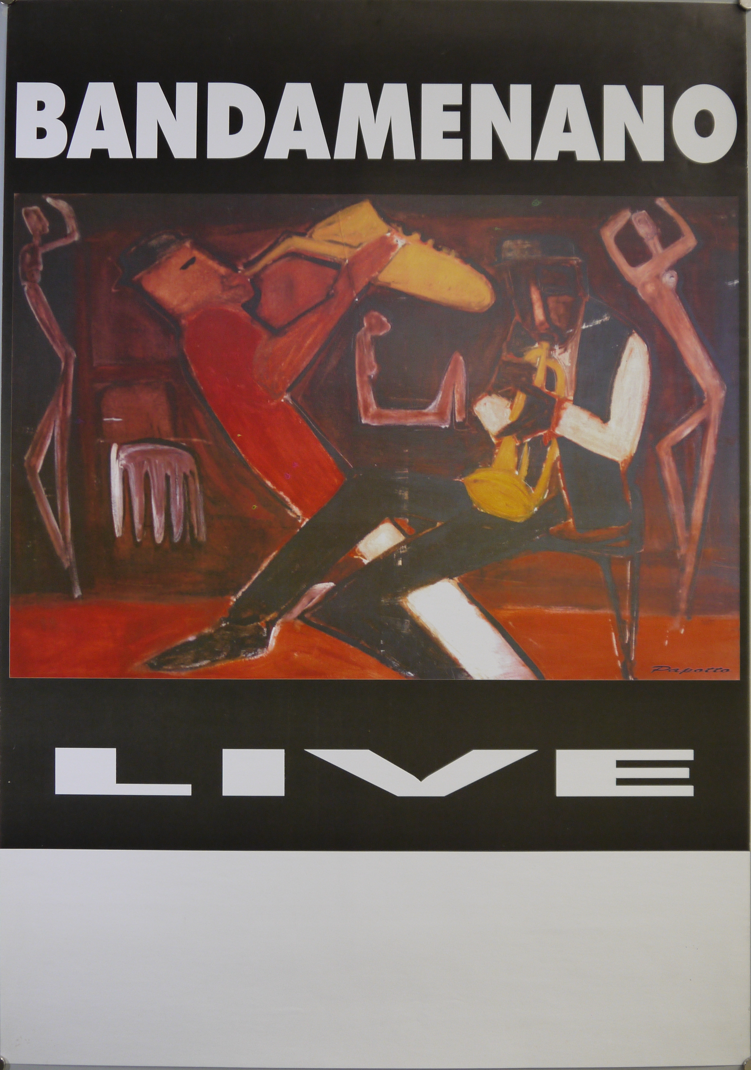 Concerto jazz con fanciulle danzanti nude, opera di Nunzio Papotto (manifesto) - ambito siciliano (inizio XXI)