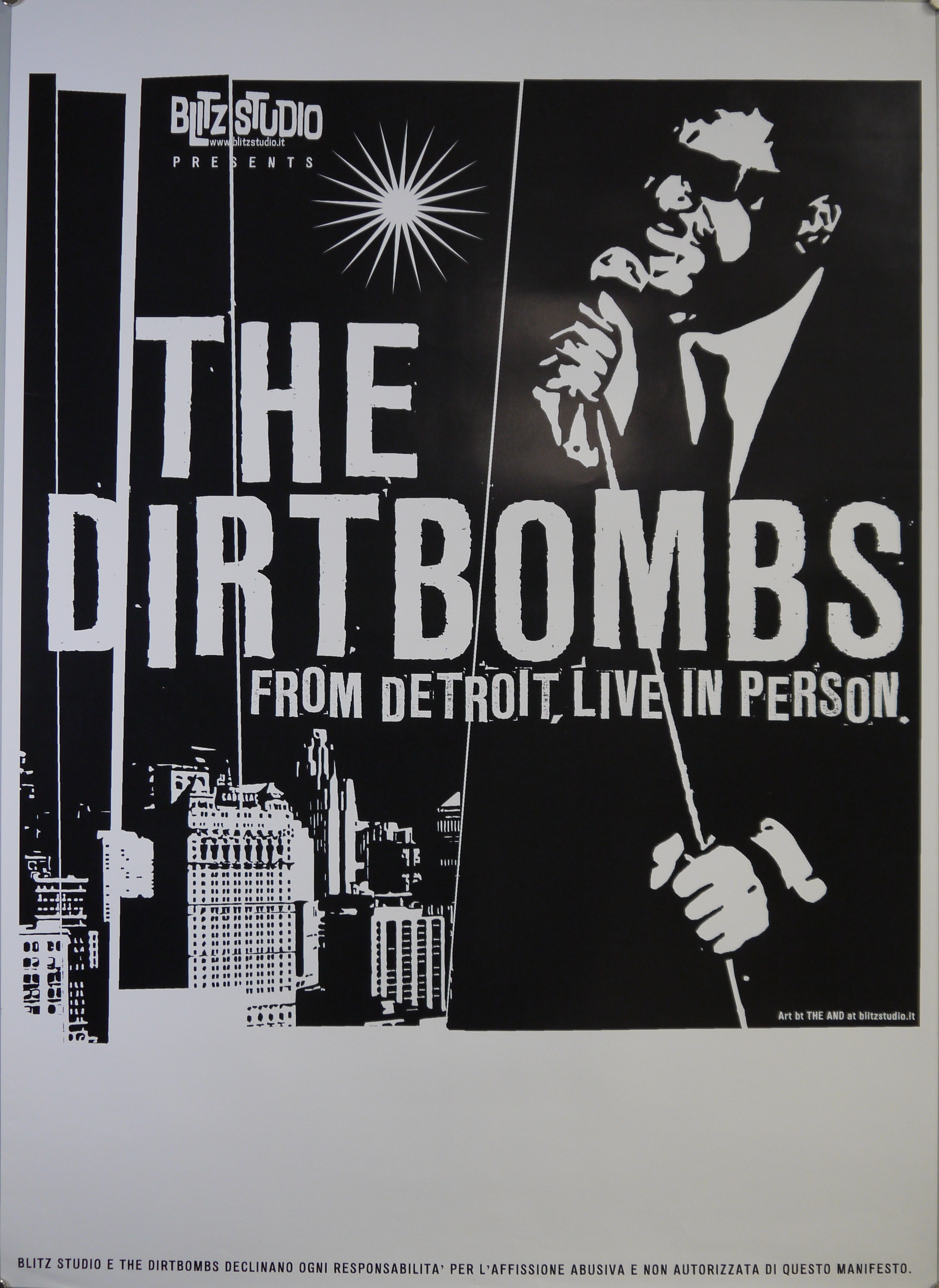 Elaborazione grafica del ritratto fotografico di Mick Collins al microfono (manifesto) di Sartori Andrea - ambito statunitense (inizio XXI)