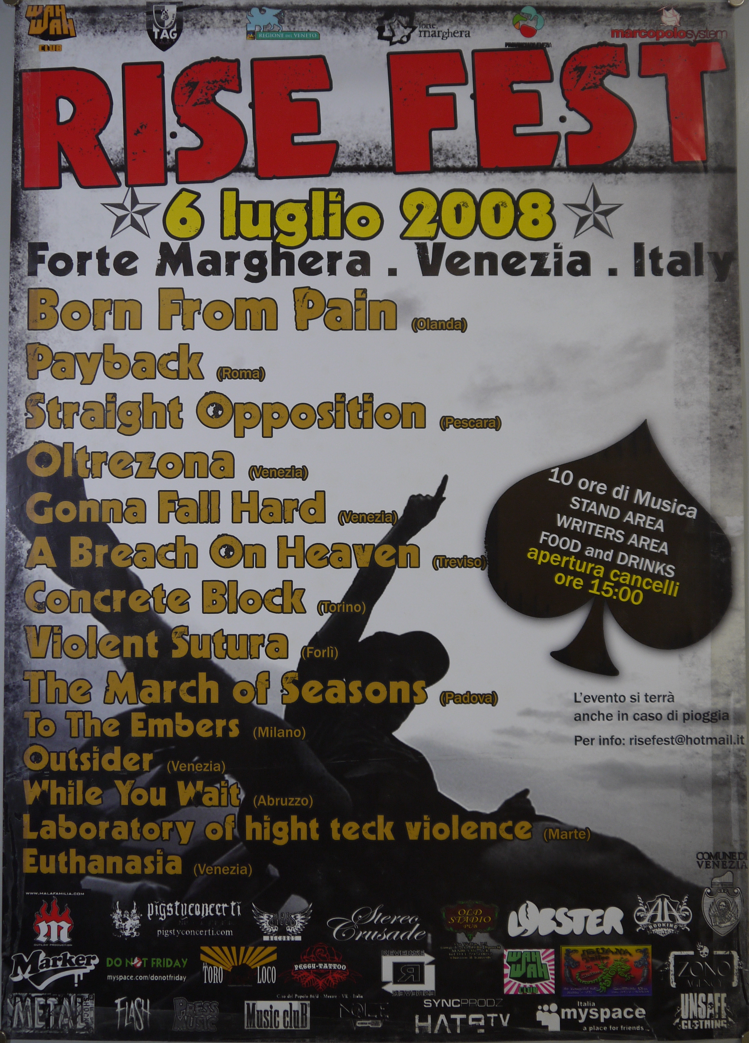 Uomo con cappellino su carro armato indica il cielo (manifesto) - ambito veneto (inizio XXI)