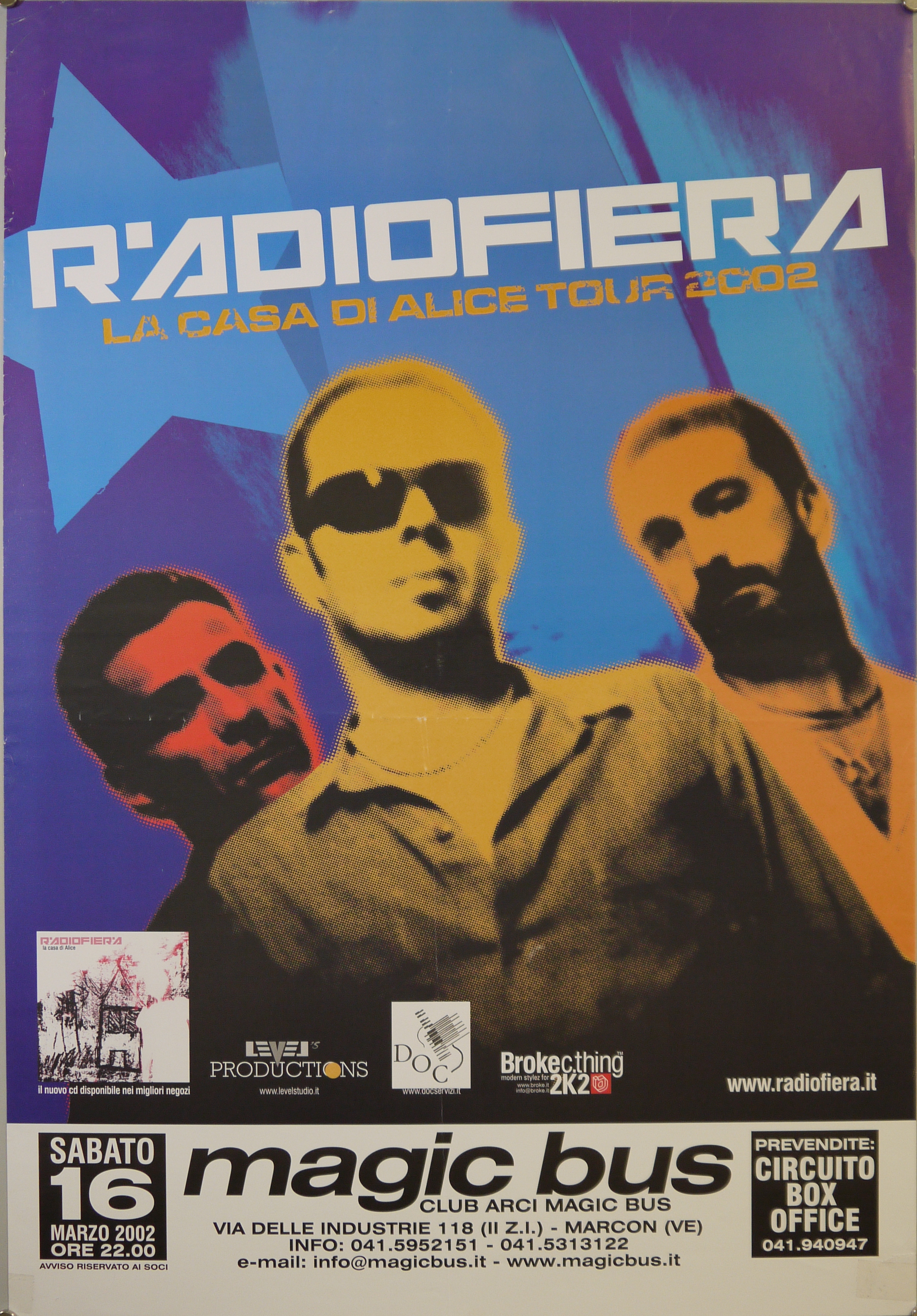 Elaborazione grafica di ritratto fotografico del gruppo musicale Radiofiera (manifesto) - ambito veneto (inizio XXI)