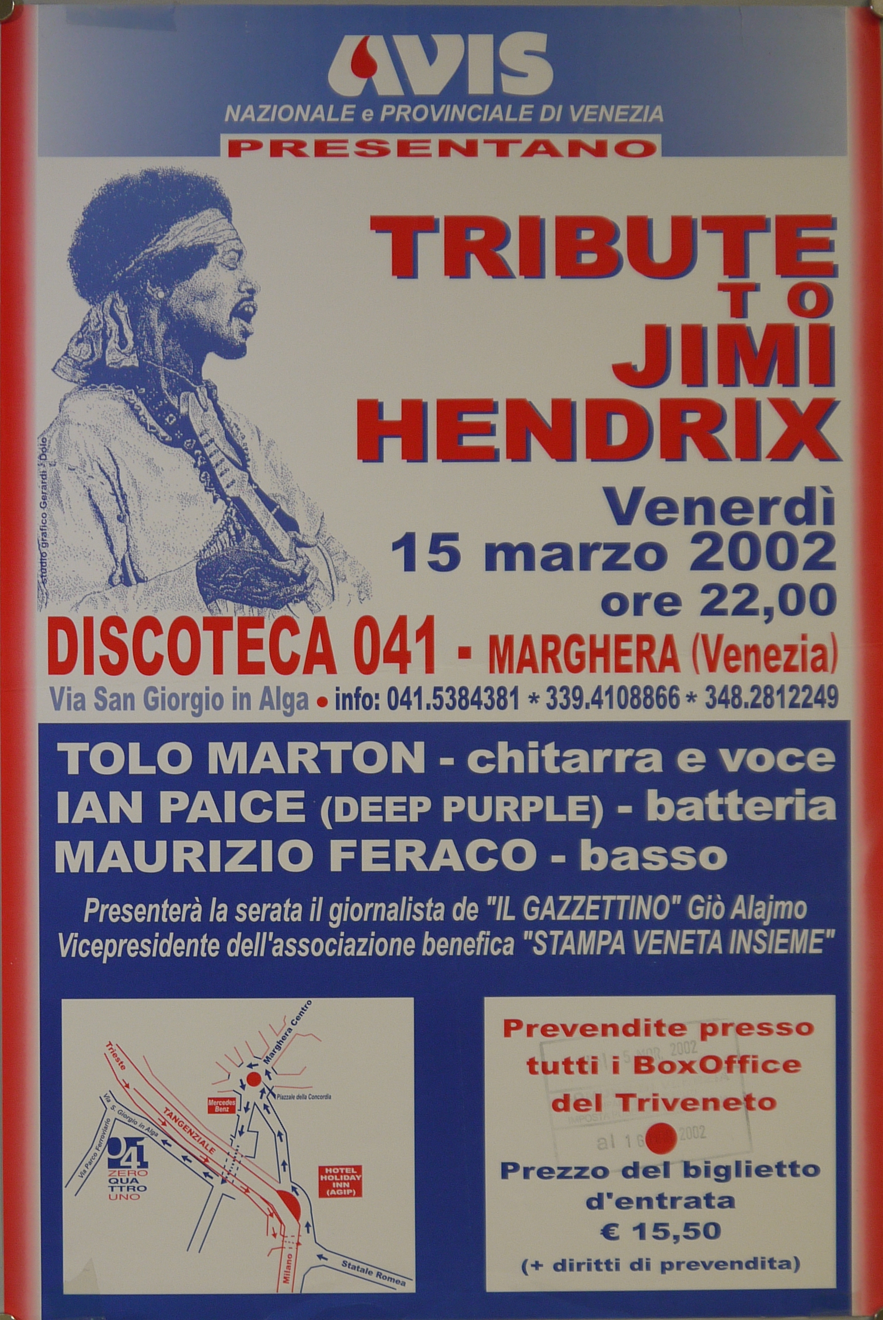 Elaborazione grafica di ritratto fotografico di Jimi Hendrix (manifesto) - ambito veneto (inizio XXI)