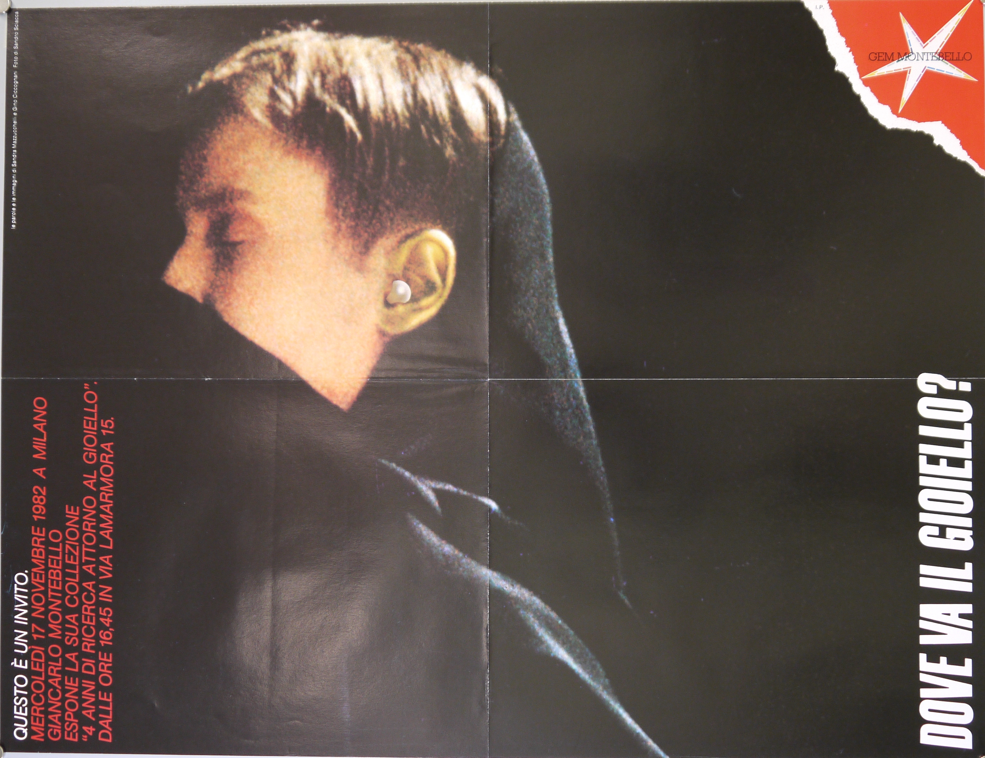 Ragazza in abito e cappuccio nero con perla nell'orecchio (manifesto) - ambito milanese (fine XX)