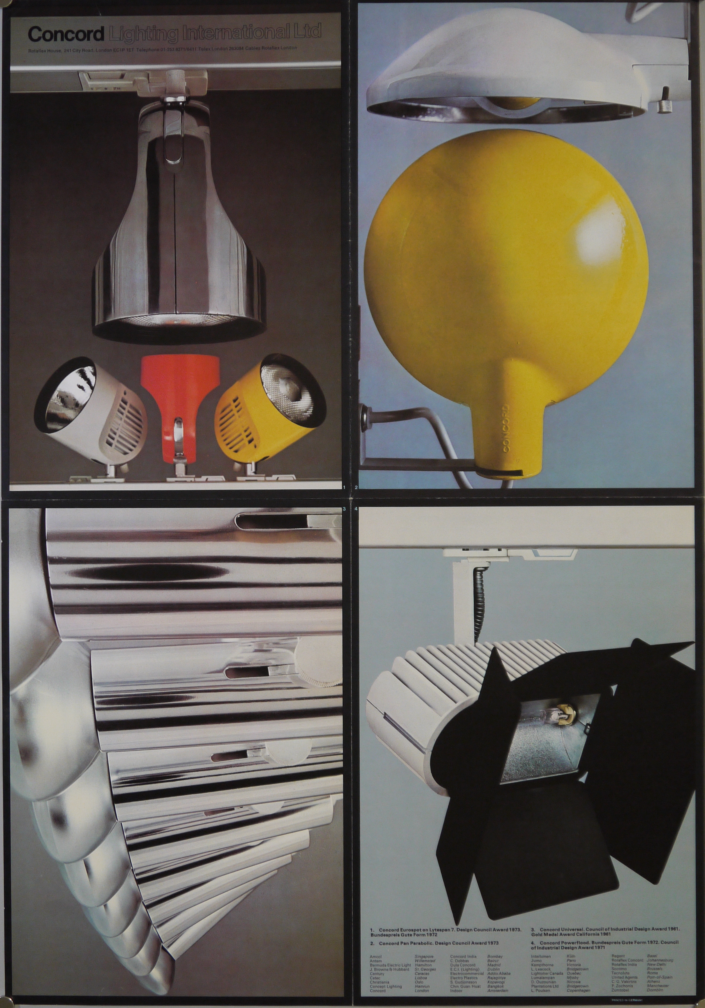 Vari modelli di lampade Concord (manifesto) - ambito inglese (inizio XX)