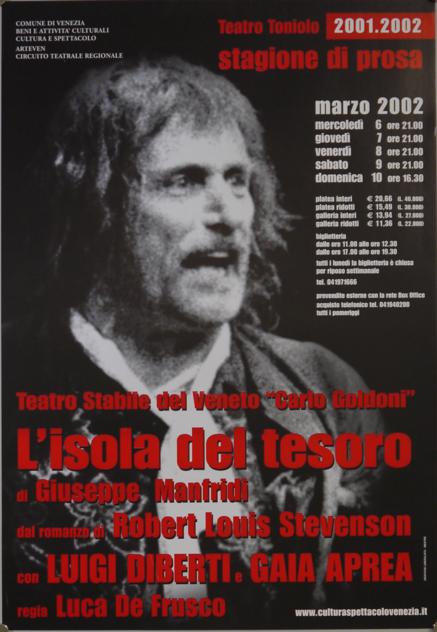 Ritratto fotografico di Luigi Diberti nei panni di Long John Silver (manifesto) - ambito veneto (inizio XXI)