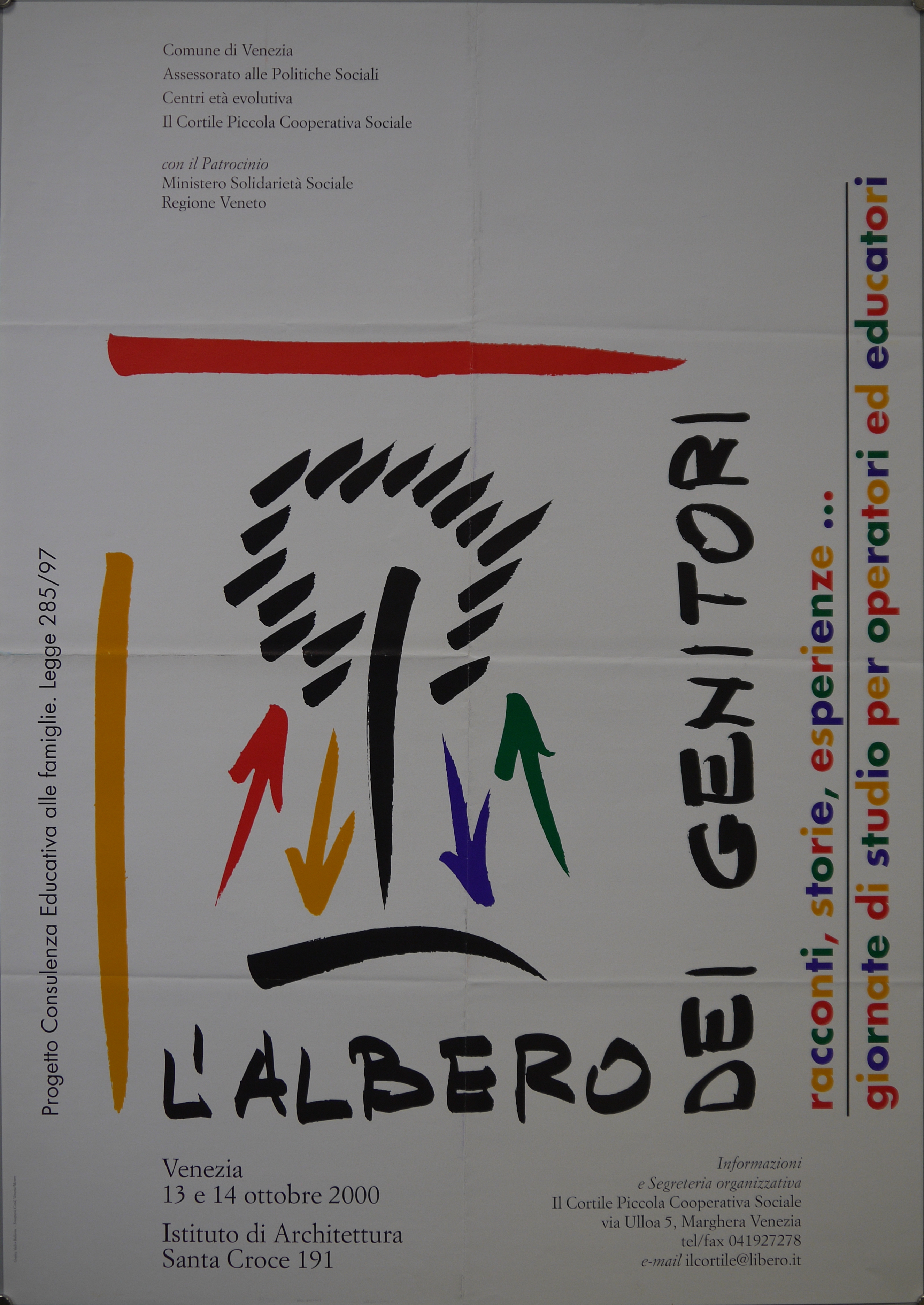 Albero realizzato a colpi di pennarello con frecce colorate ascendenti e discendenti (manifesto) - ambito veneto (inizio XXI)