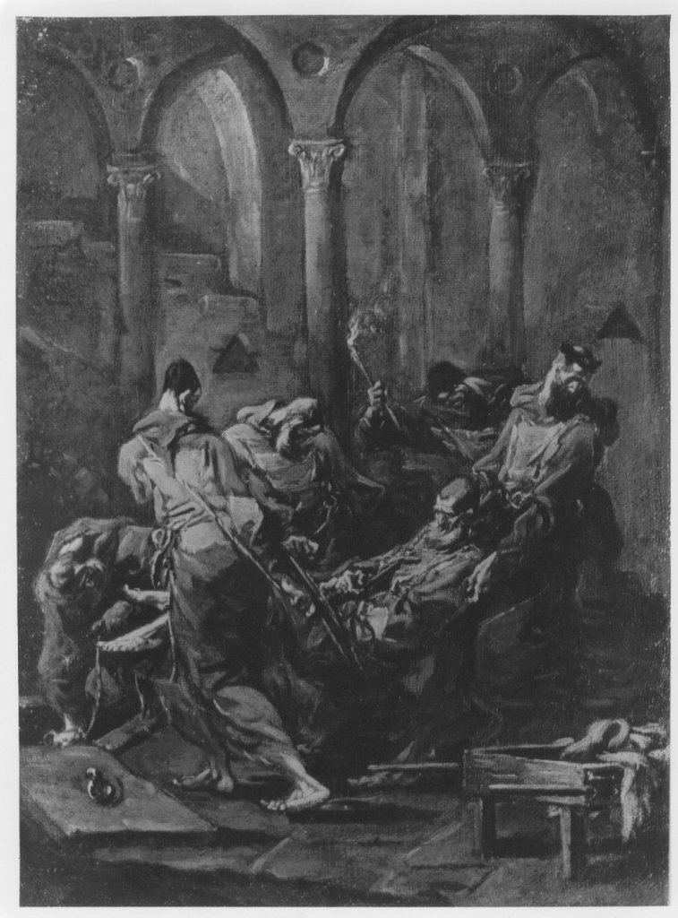 sepoltura di un frate (dipinto) di Magnasco Alessandro (attribuito) (secc. XVII/ XVIII)