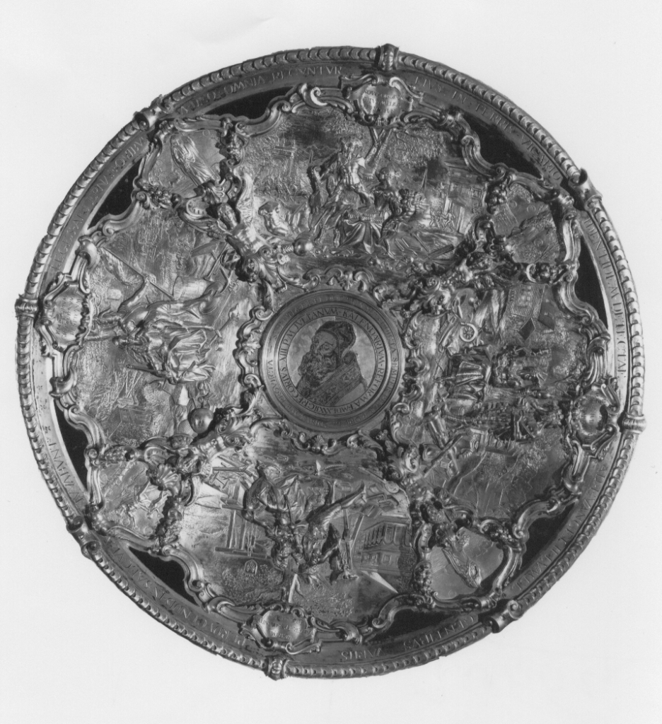 Piatto commemorativo del calendario gregoriano (piatto) di Mola Gasparo, Sadeler Raphael il Vecchio, Sadeler Johannes (inizio XVII)
