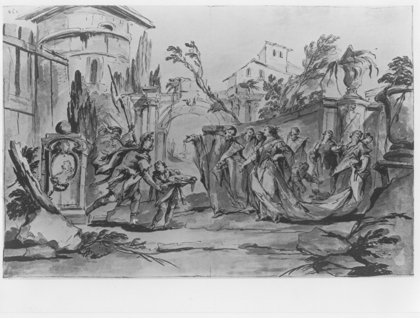 Caterina Corner prende possesso di Asolo, Fasti veneziani (disegno) di Giovanni Antonio Guardi (XVIII)