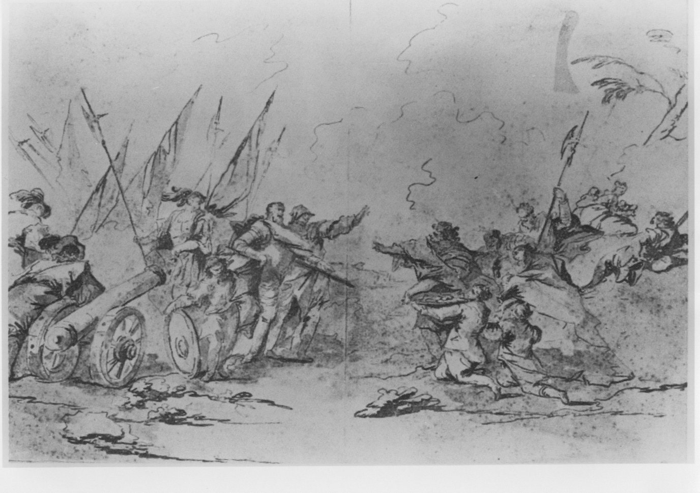 Sottomissione della città di Brescia a Venezia, La consegna di Brescia al Carmagnola (1426), Fasti veneziani (disegno) di Giovanni Antonio Guardi (XVIII)