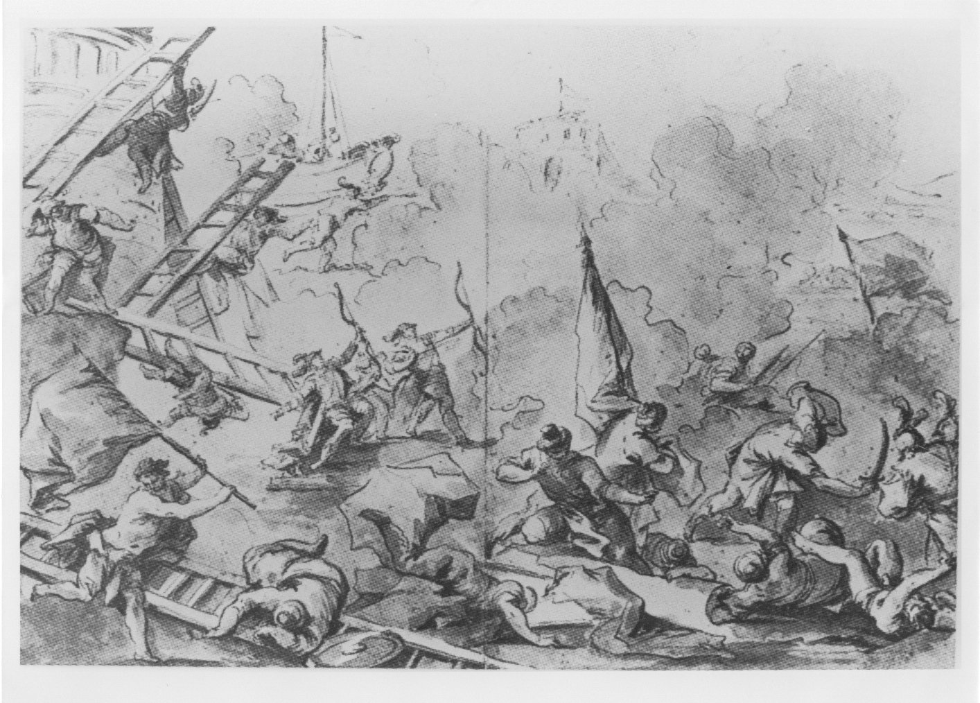 Assedio di Zara e la vittoria dei veneziani sugli ungheresi (1346), Fasti veneziani (disegno) di Giovanni Antonio Guardi (XVIII)