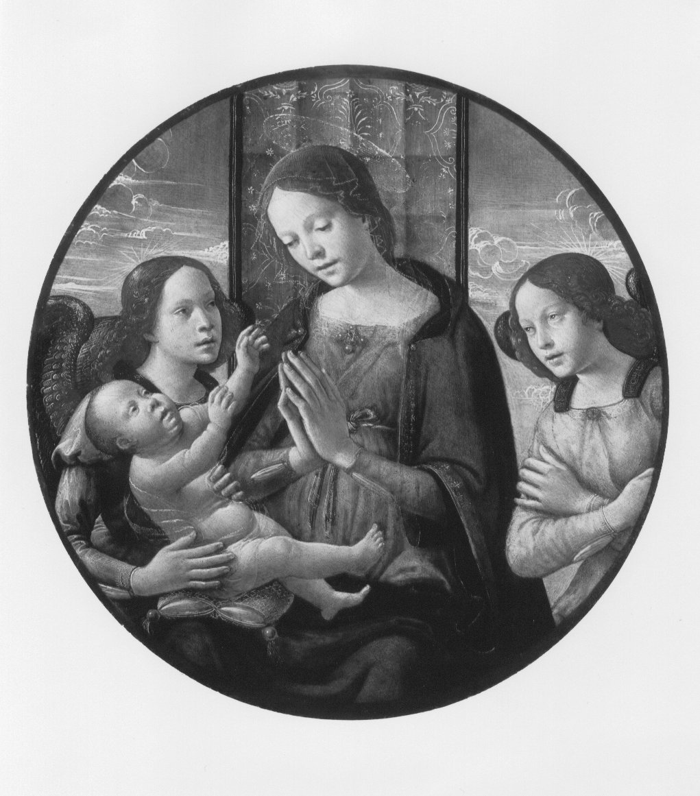 Madonna che adora il Bambino con due angeli (dipinto) di Bigordi Domenico detto Ghirlandaio (e aiuti) (XV)