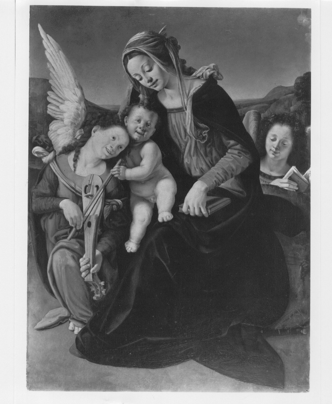 Madonna con Bambino e due angeli (dipinto) di Piero di Lorenzo detto Piero di Cosimo (XVI)