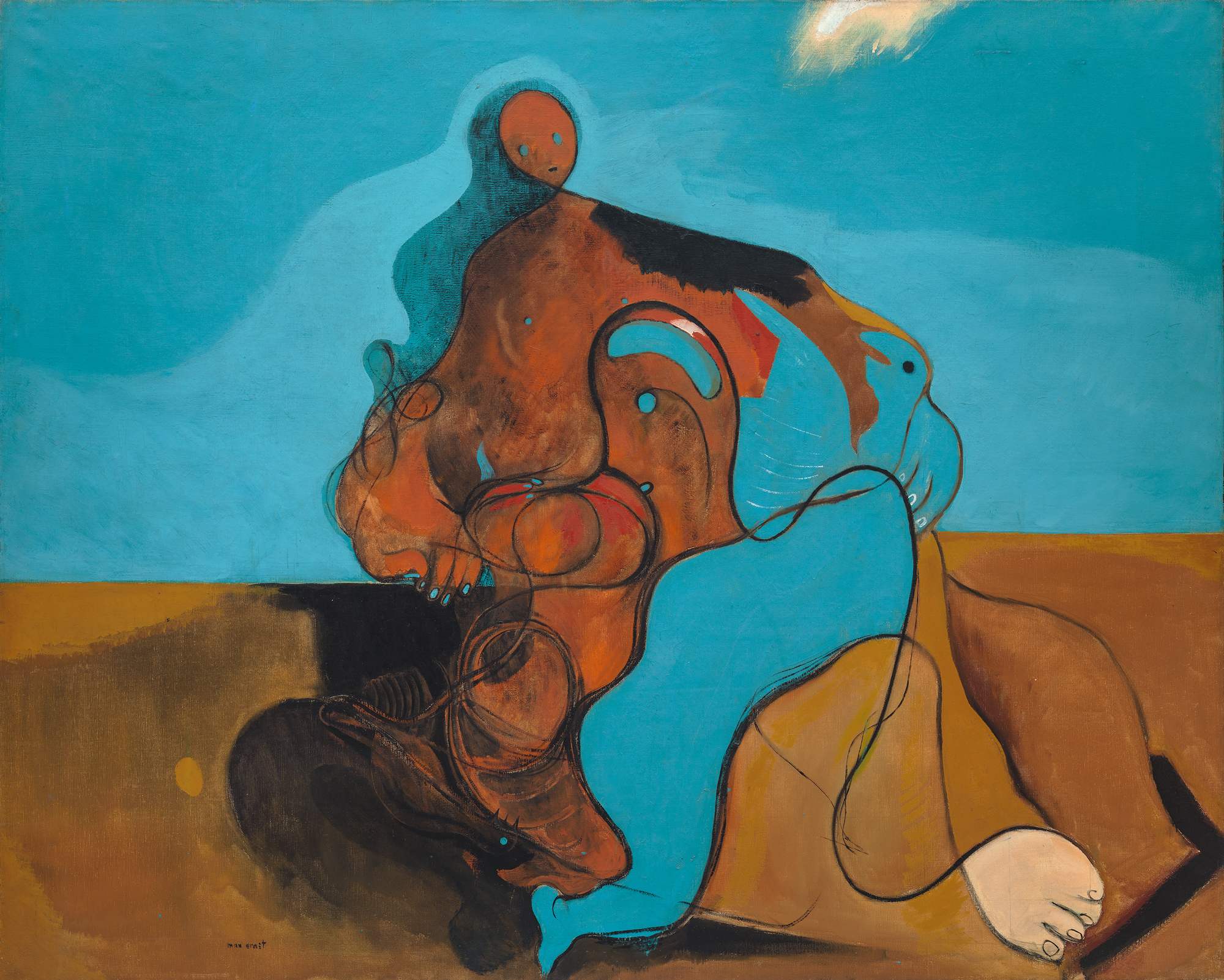 Il bacio (Le Baiser), figure abbracciate (dipinto) di Ernst Max (secondo quarto XX)