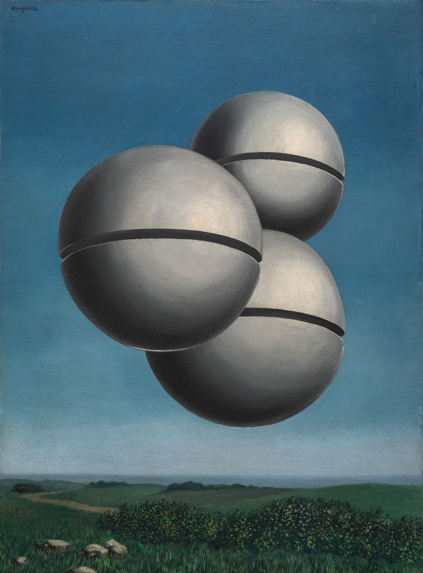 La voce dell’aria (La Voix des airs), paesaggio con sonagli (dipinto) di Magritte René (secondo quarto XX)