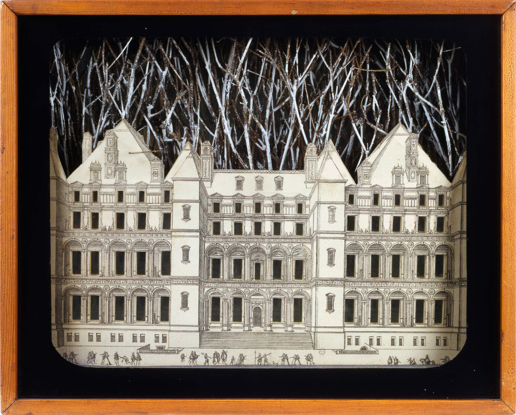 Scena per una fiaba (Setting for a Fairy Tale), paesaggio urbano (assemblaggio) di Cornell Joseph (secondo quarto XX)