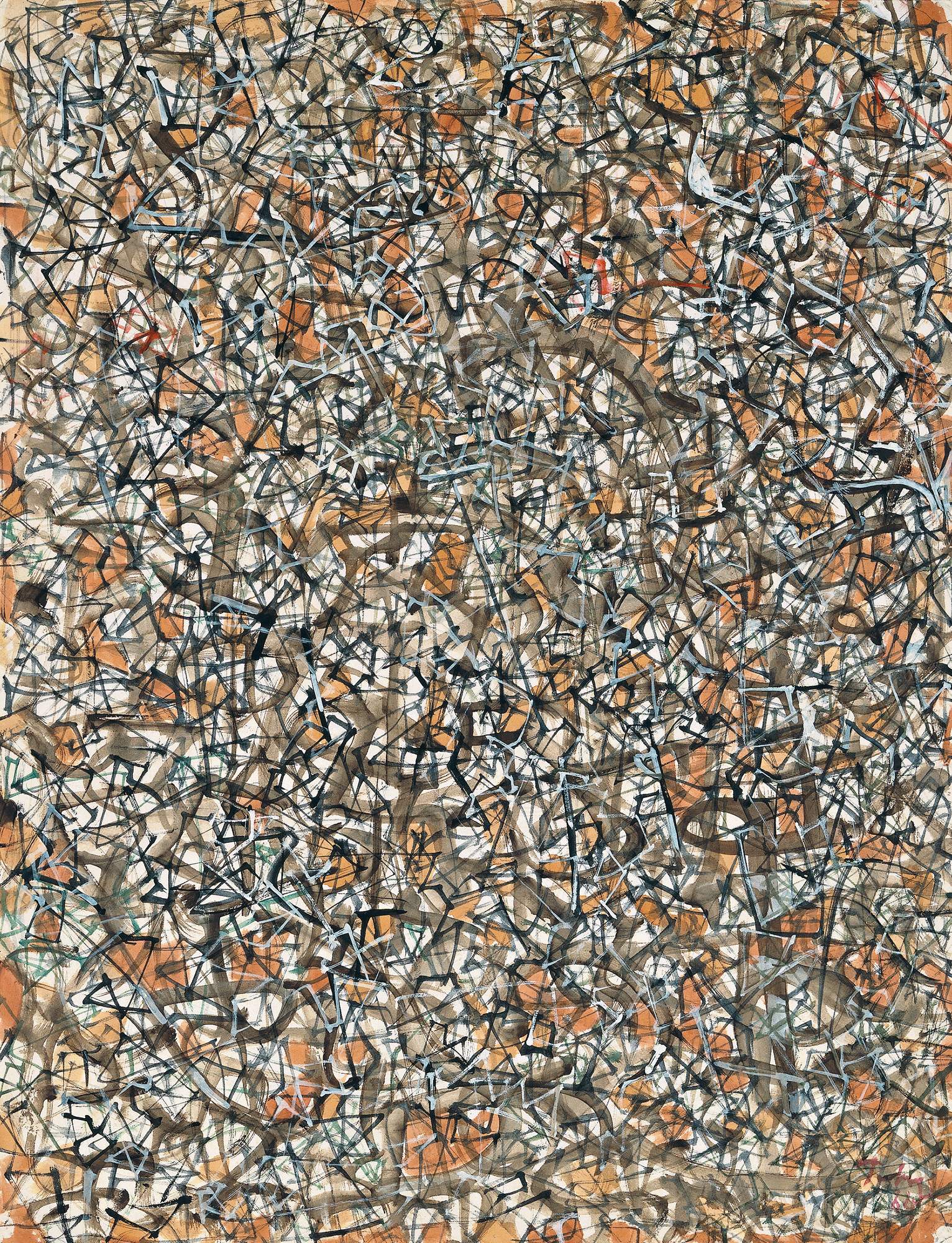 Cammino della storia (Advance of History), composizione astratta (dipinto) di Tobey Mark (terzo quarto XX) <br>Condizioni d'uso: <a class='link-esterno' href='https://docs.italia.it/italia/icdp/icdp-pnd-circolazione-riuso-docs/it/v1.0-giugno-2022/testo-etichetta-BCS.html' target='_bcs'>Beni Culturali Standard (BCS)</a>