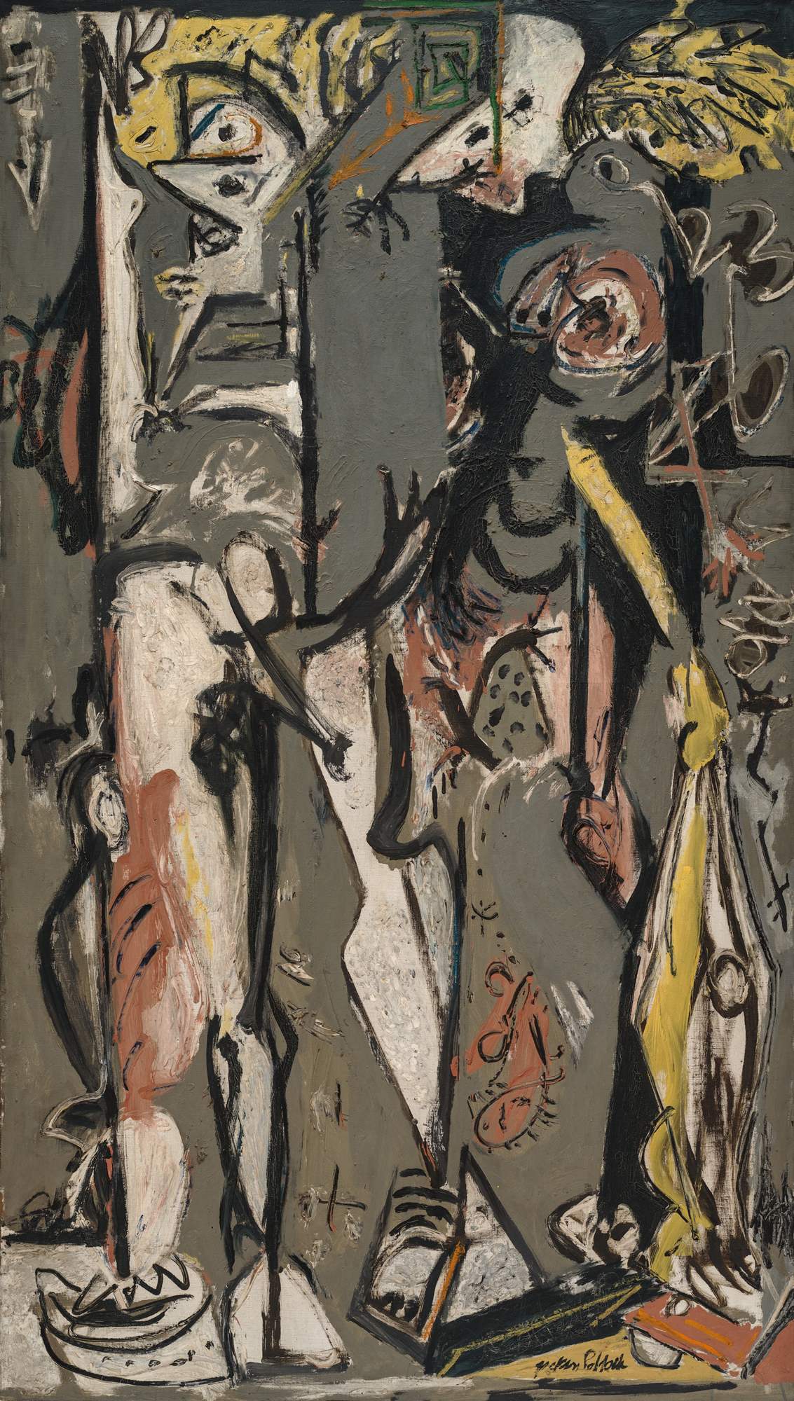Due (Two), figure totemiche (dipinto) di Pollock Jackson (secondo quarto XX)