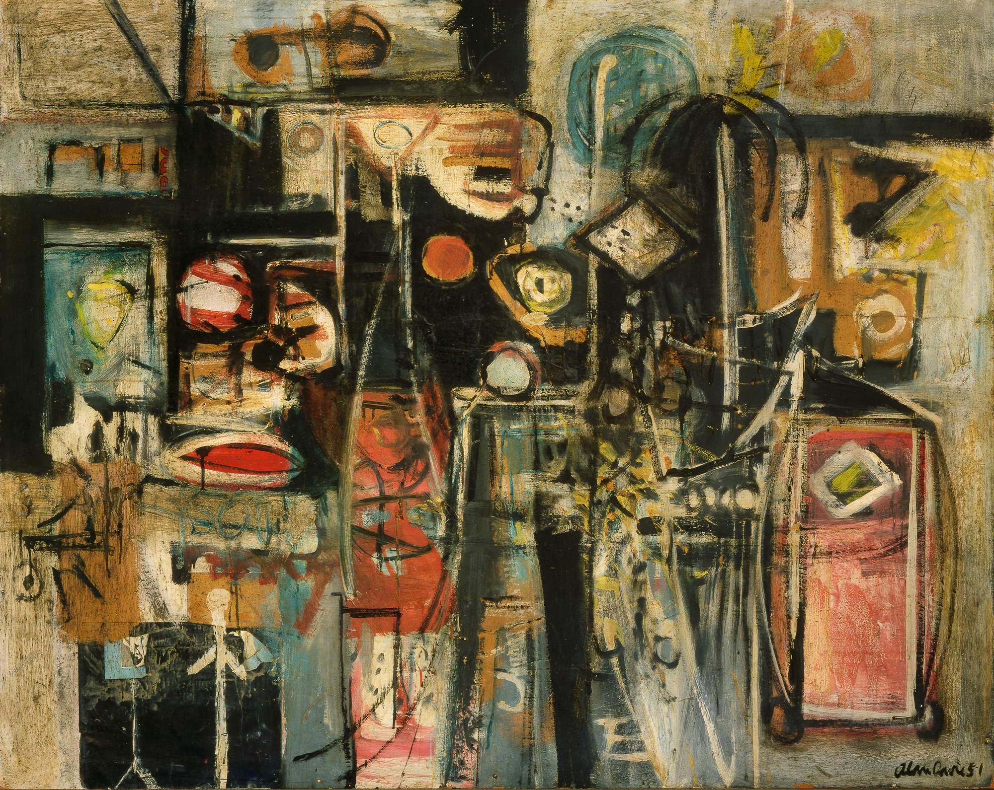 Scatola a sorpresa di Peggy (Peggy's guessing box), composizione astratta (collage) di Davie Alan (terzo quarto XX)