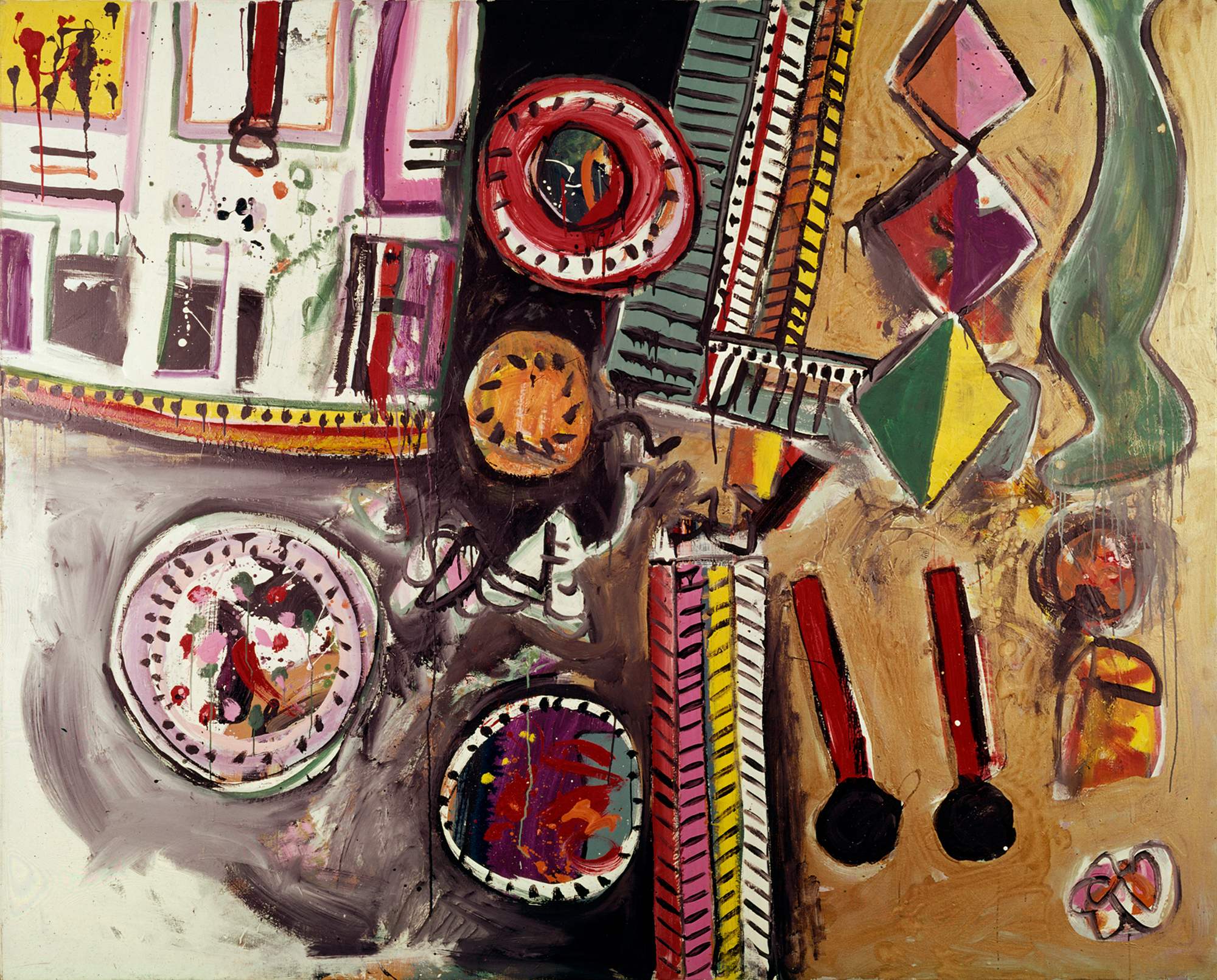 Il tamburino d'oro n. 2 (The golden drummer boy no. 2), composizione astratta (dipinto) di Davie Alan (terzo quarto XX)