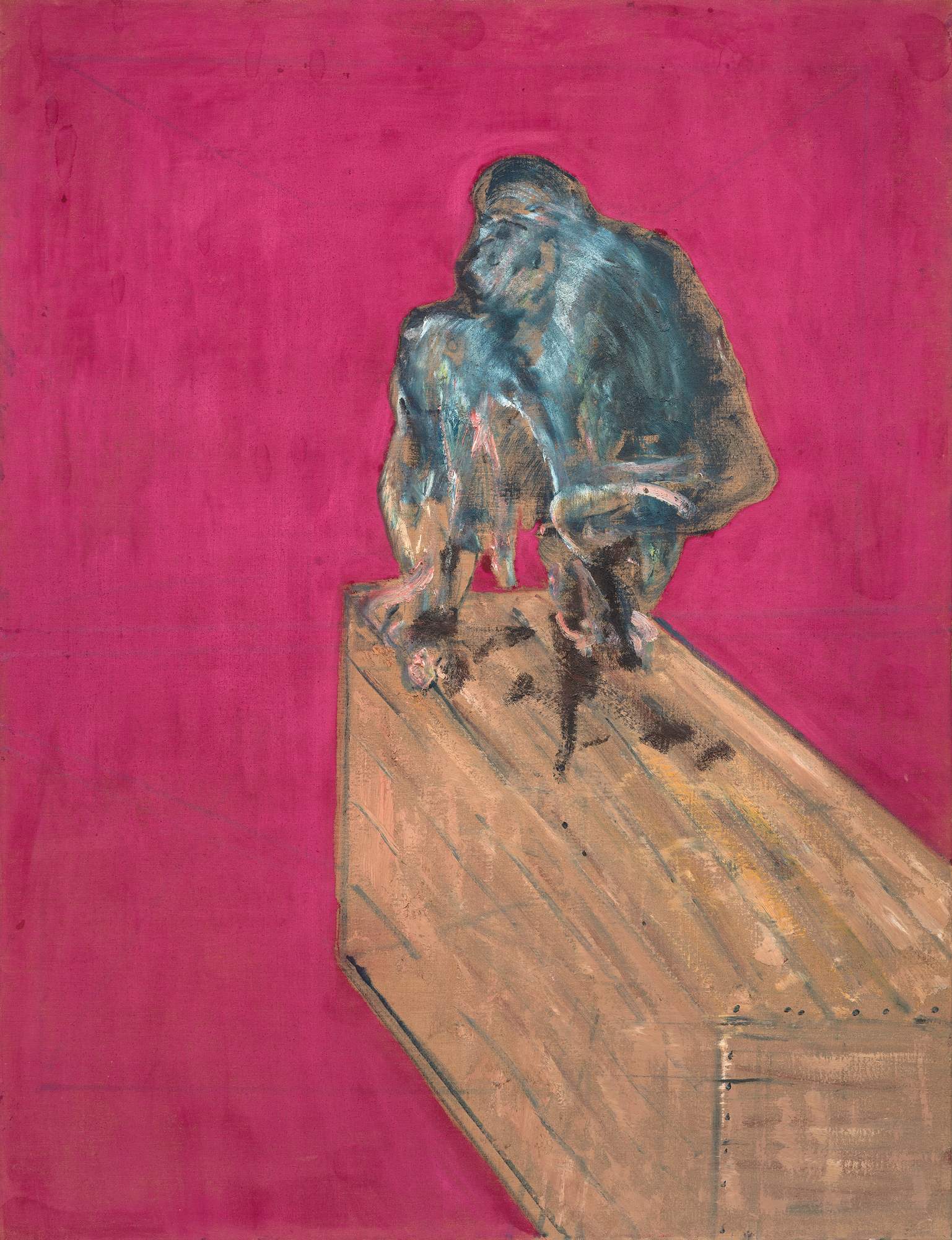 Studio per scimpanzè (Study for Chimpanzee), figura animale (dipinto) di Bacon Francis (terzo quarto XX)