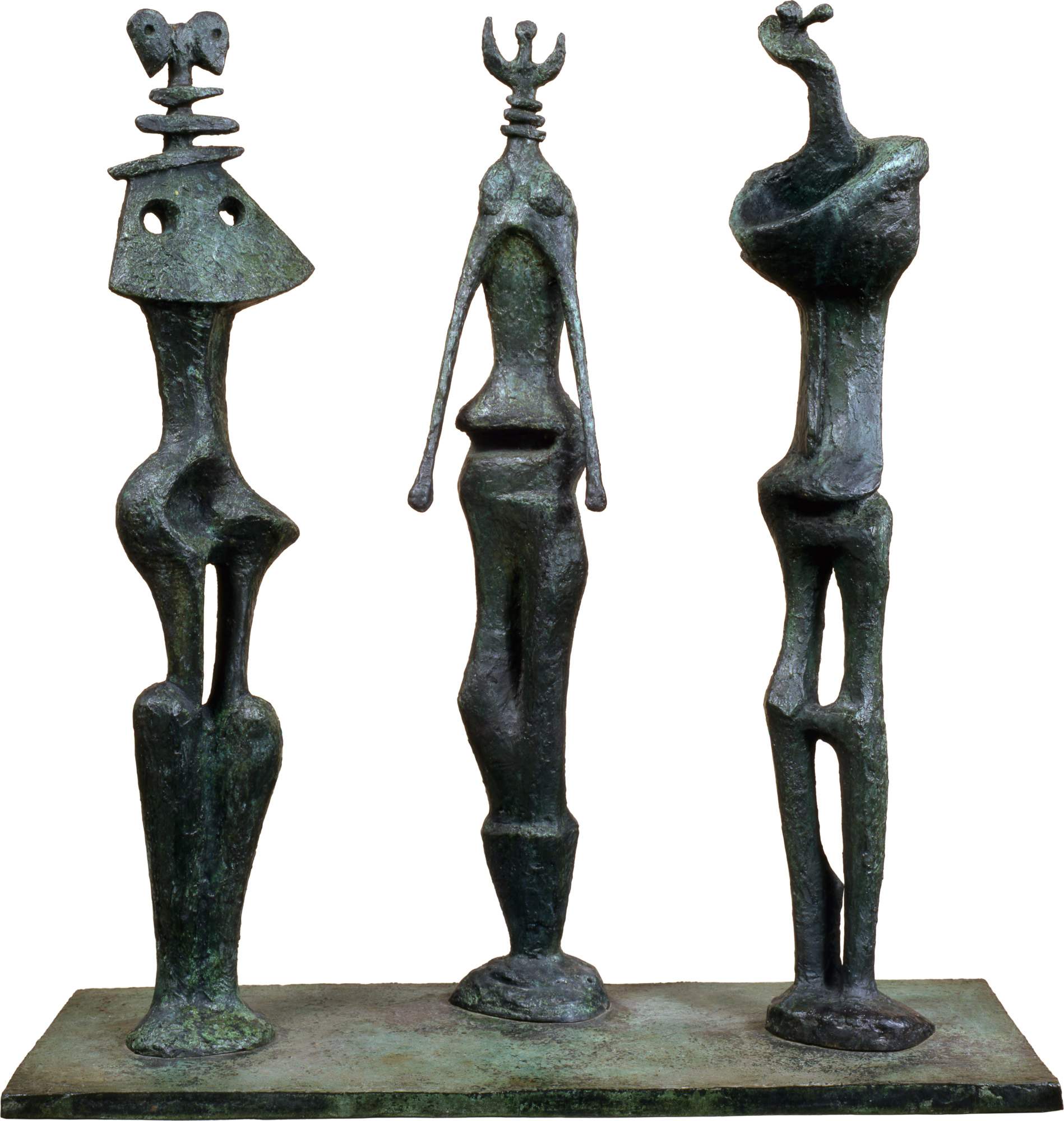 Tre figure in piedi (Three Standing Figures), figure biomorfe (scultura) di Moore Henry (terzo quarto XX)