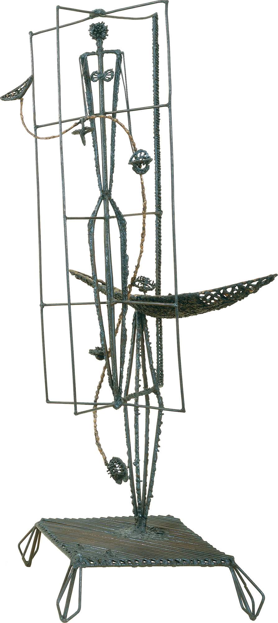 Gabbia lunare (Windows of Moons), figura umana alla finestra con luna (scultura) di Hare David (terzo quarto XX)