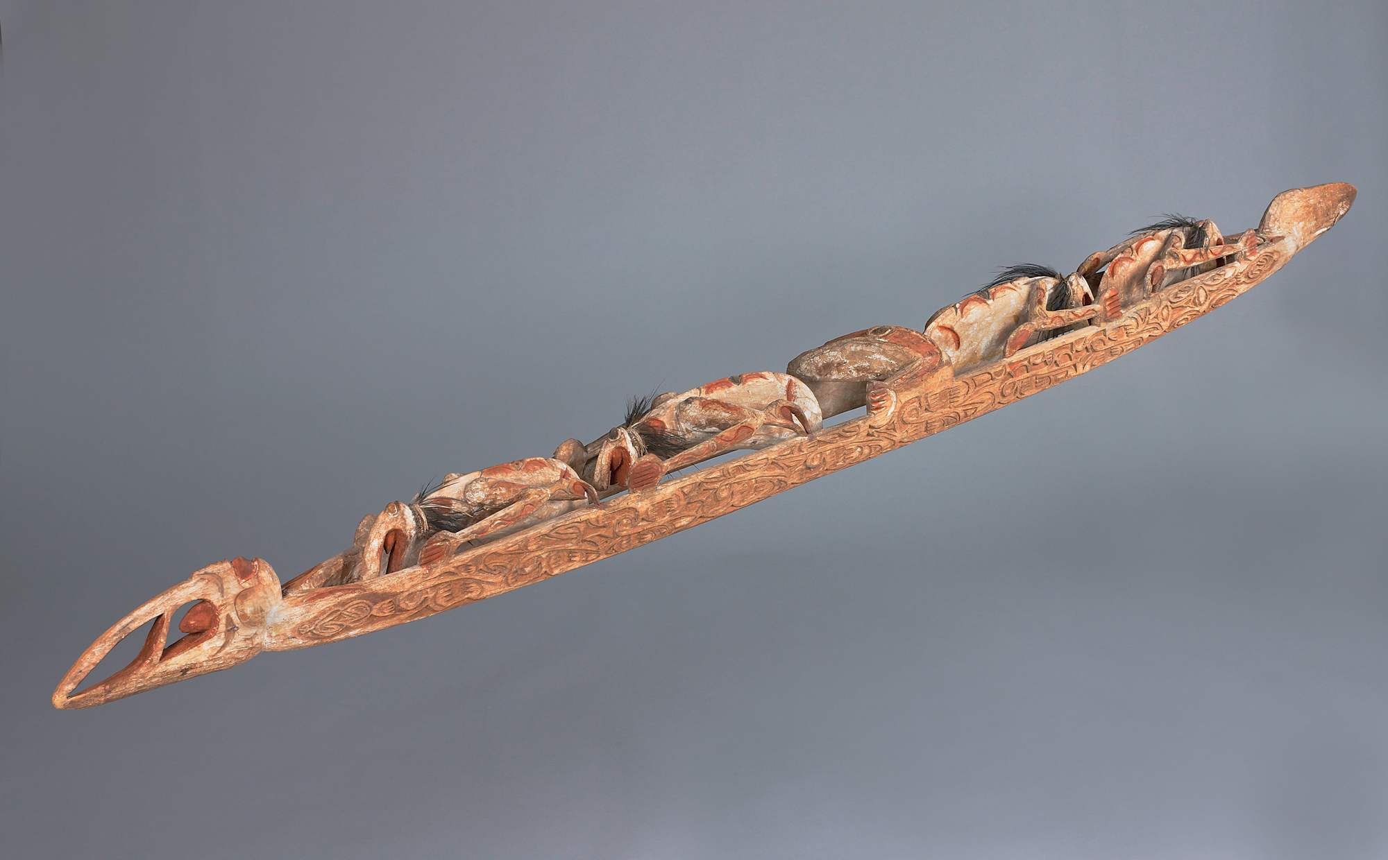 Canoa delle anime (wuramon), barca con figure (scultura) - ambito della Nuova Guinea (metà XX)