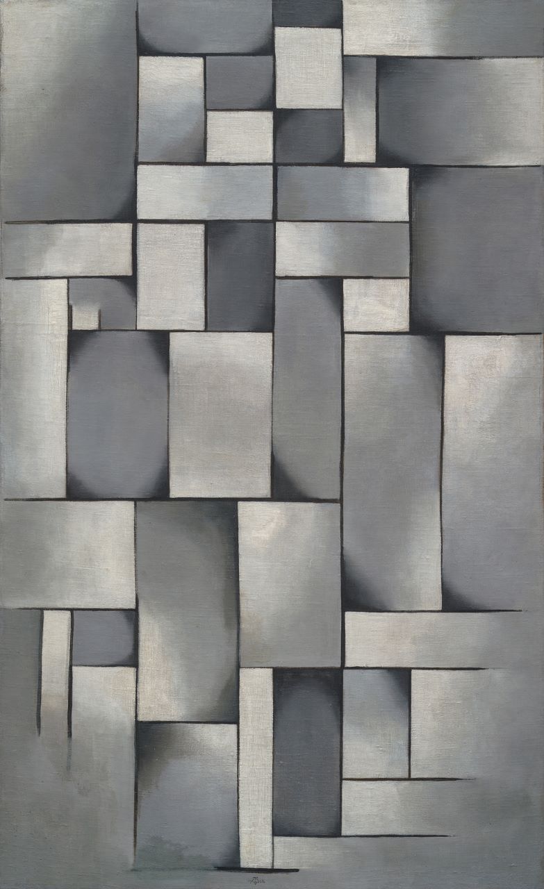Composizione in grigio (Ragtime) (Composition in Gray [Rag-time]), composizione astratta (dipinto) di Van Doesburg Theo (primo quarto XX)