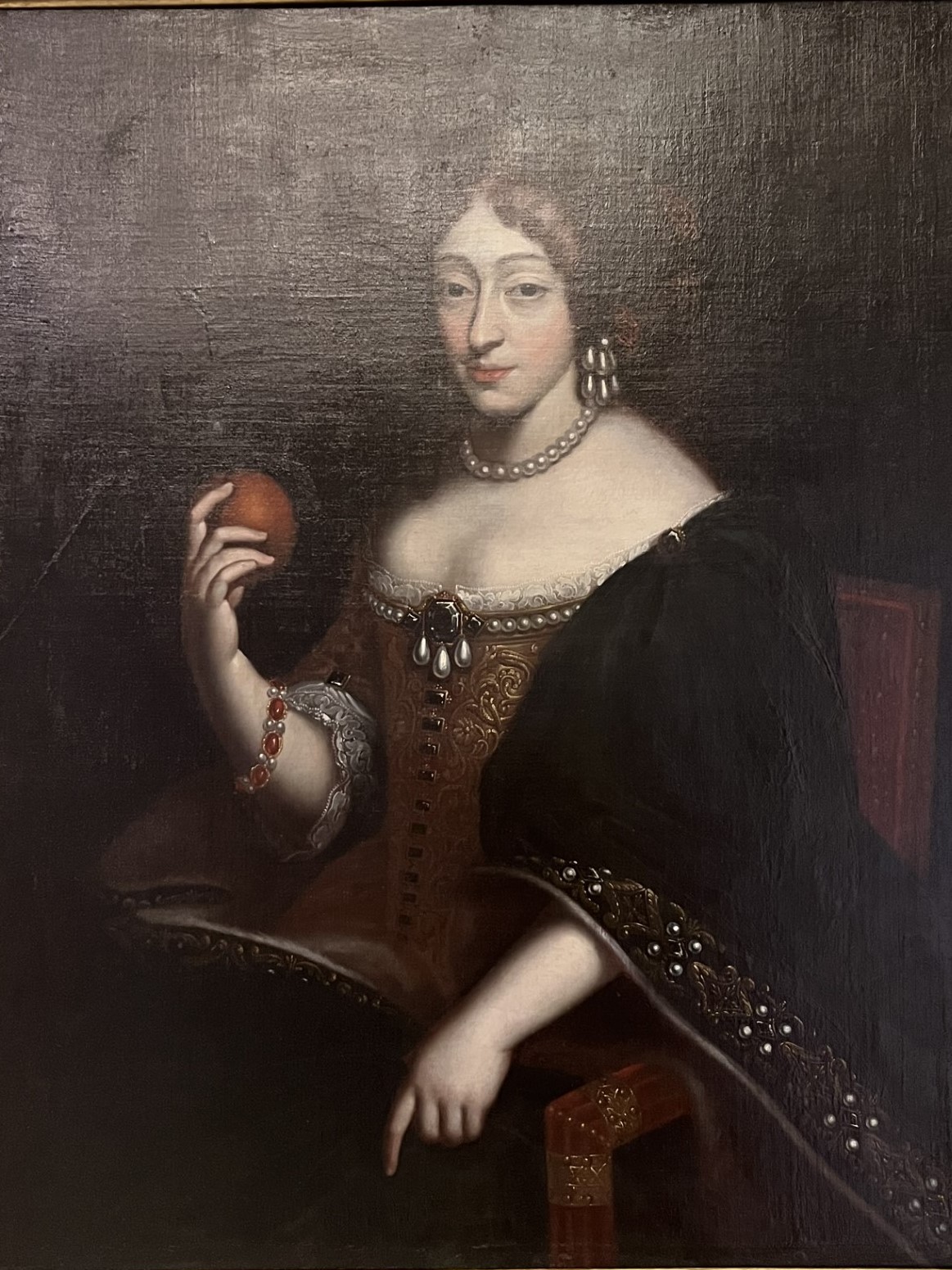 Ritratto di dama con frutta, Ritratto di donna (dipinto) - ambito toscano (XVII)