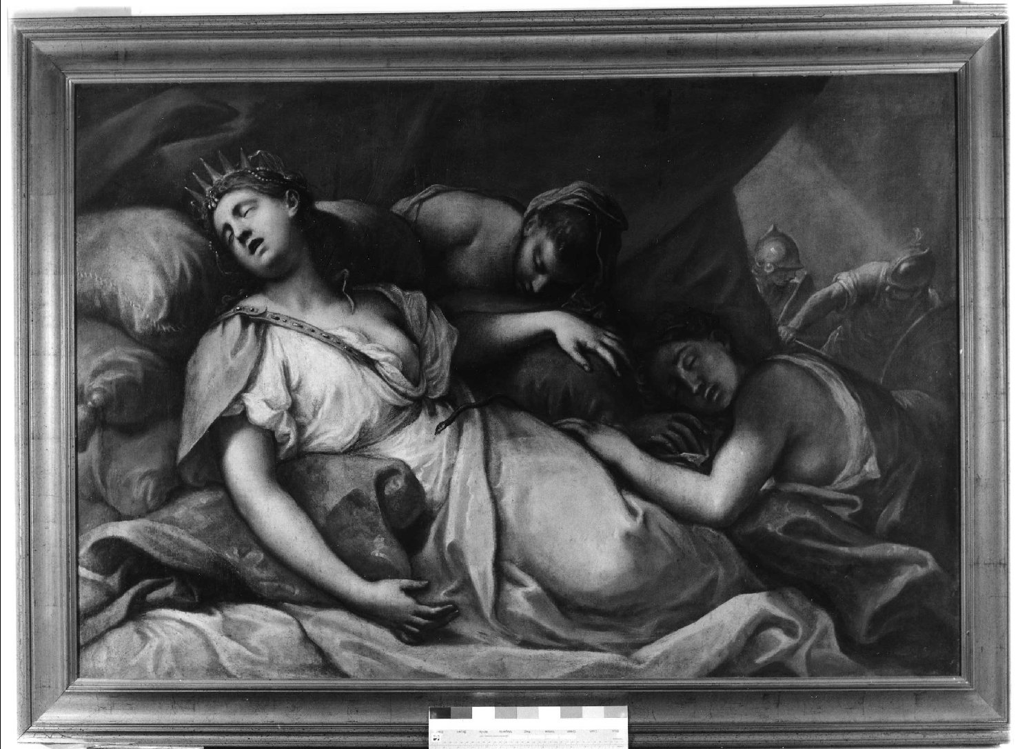 Il suicidio di Cleopatra, episodio di storia (dipinto, opera isolata) di Brusaferro Girolamo (prima metà sec. XVIII)