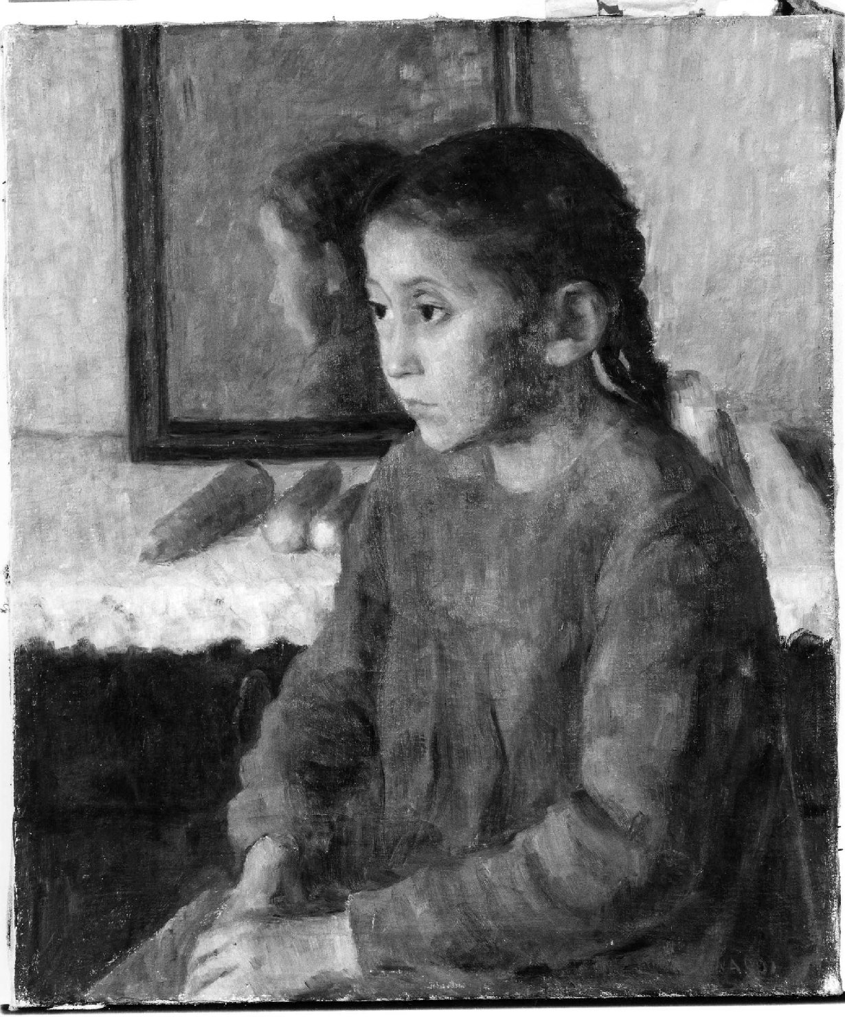 La figlia del campagnolo, bambina (dipinto, opera isolata) di Nardi Antonio (sec. XX)