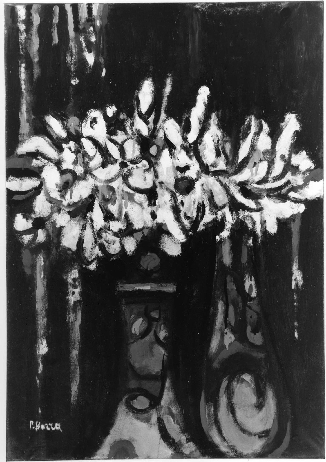 I grandi fiori, fiori (dipinto, opera isolata) di Borra Pompeo (sec. XX)