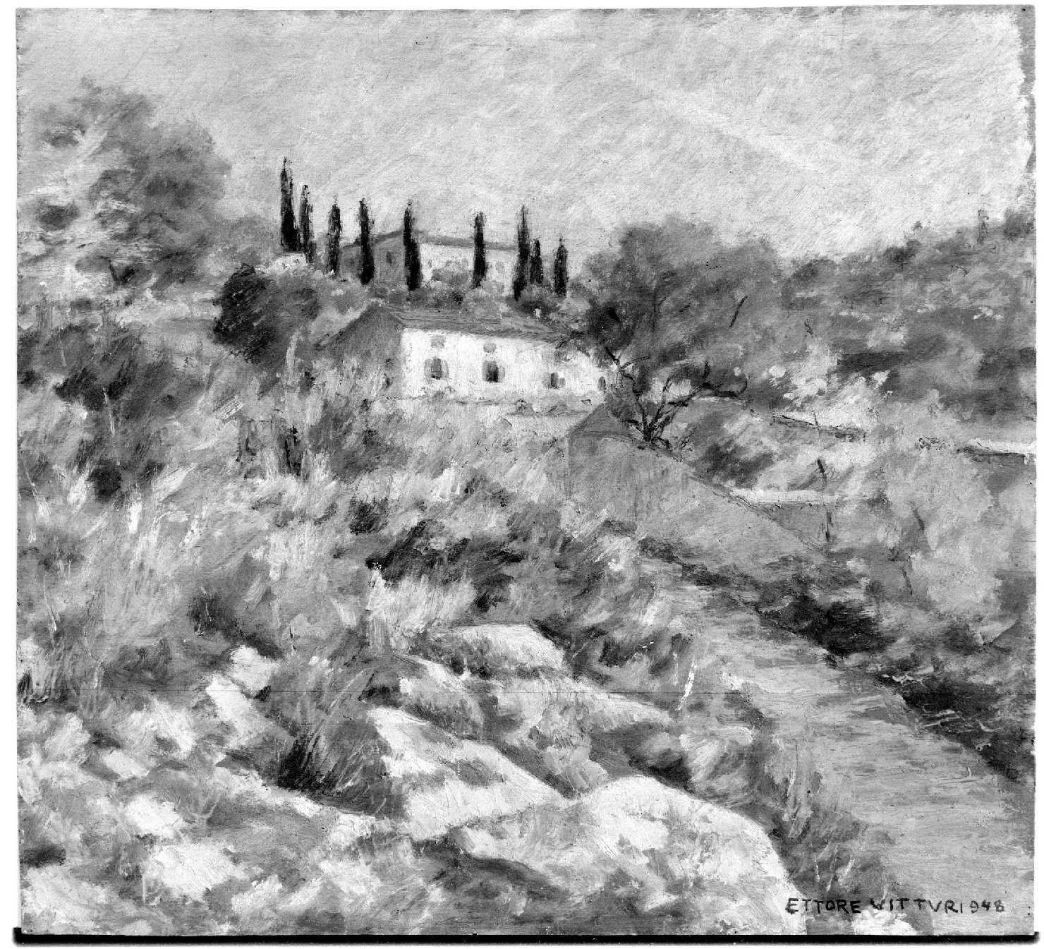 Valdonega, paesaggio (dipinto, opera isolata) di Vitturi Ettore (sec. XX)