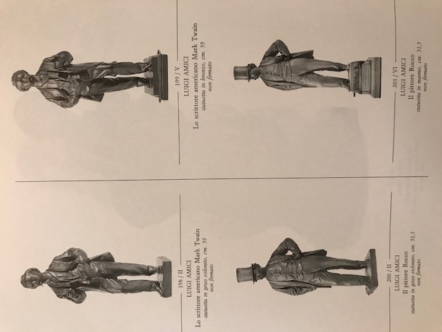 Ritratto di Mark Twain (scultura) di Luigi Amici - ambito romano (metà/ fine XIX)