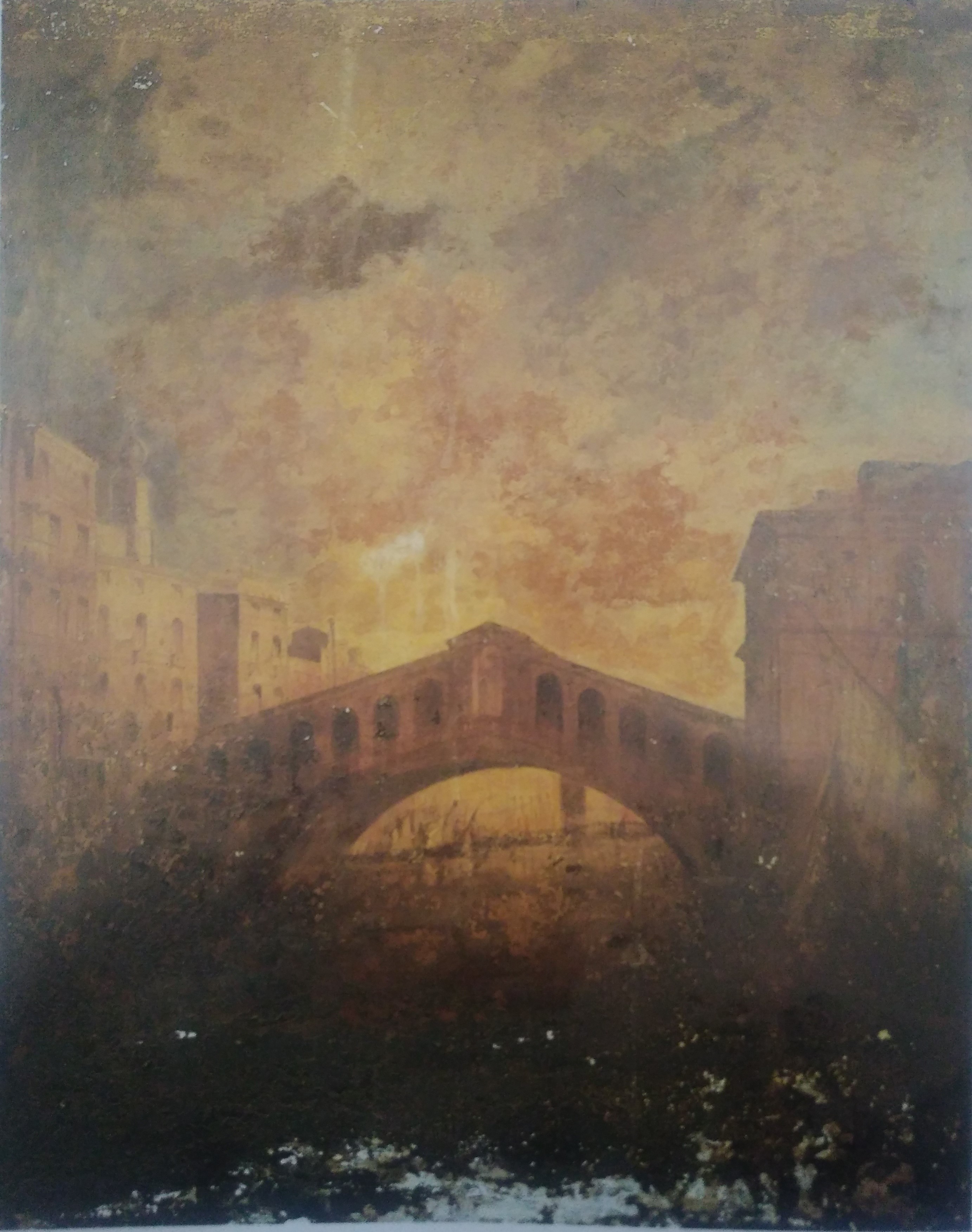 Ponte di Rialto (dipinto) di Ippolito Caffi - ambito veneziano (XIX)