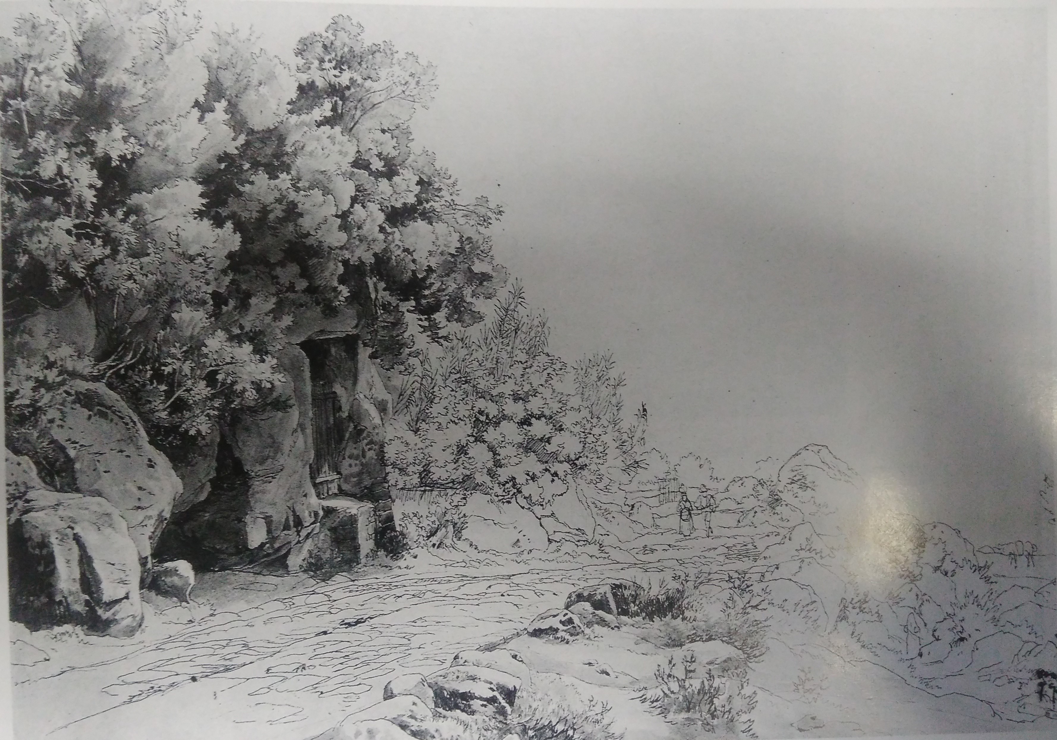 Paesaggio (disegno) di Gigante Giacinto (secondo quarto XIX)