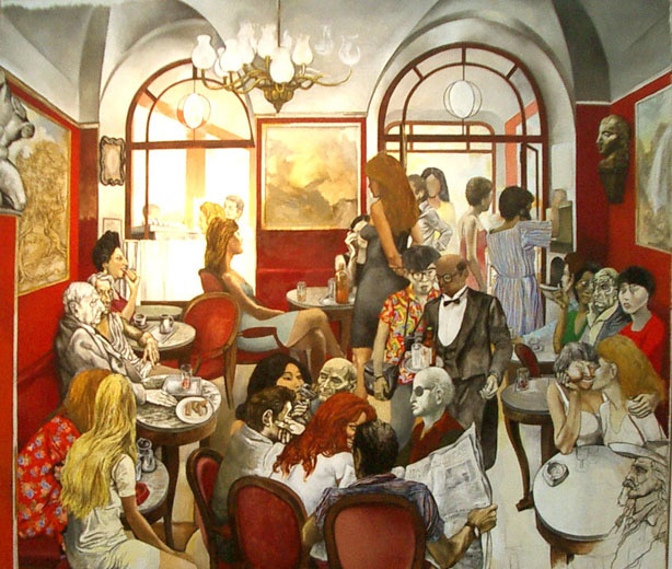 Sala Roma del Caffè Greco (stampa) di Guttuso Renato (XX)
