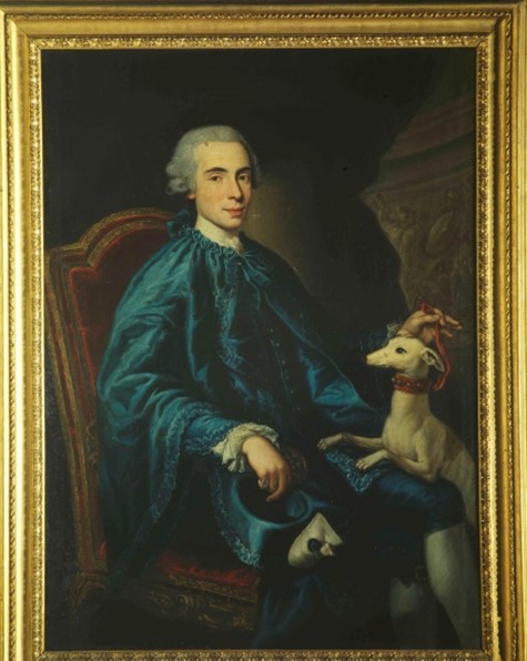 Ritratto di Francesco Patrizi in veste di Cassandrino (dipinto) di Porta Giovan Domenico (attribuito) - ambito romano (ultimo quarto XVIII)