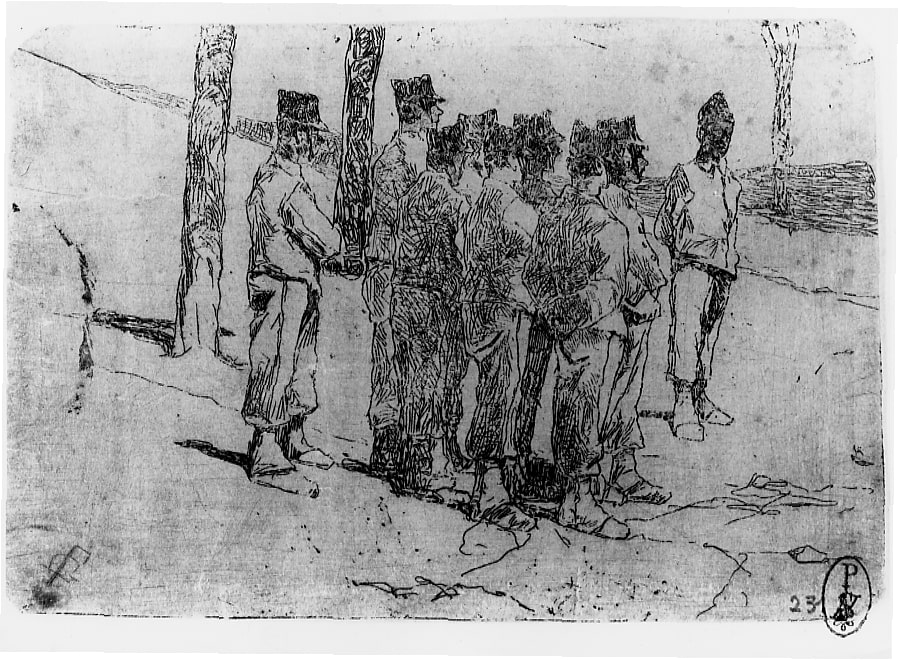 Reclute, soldati (stampa) di Fattori Giovanni (XIX)