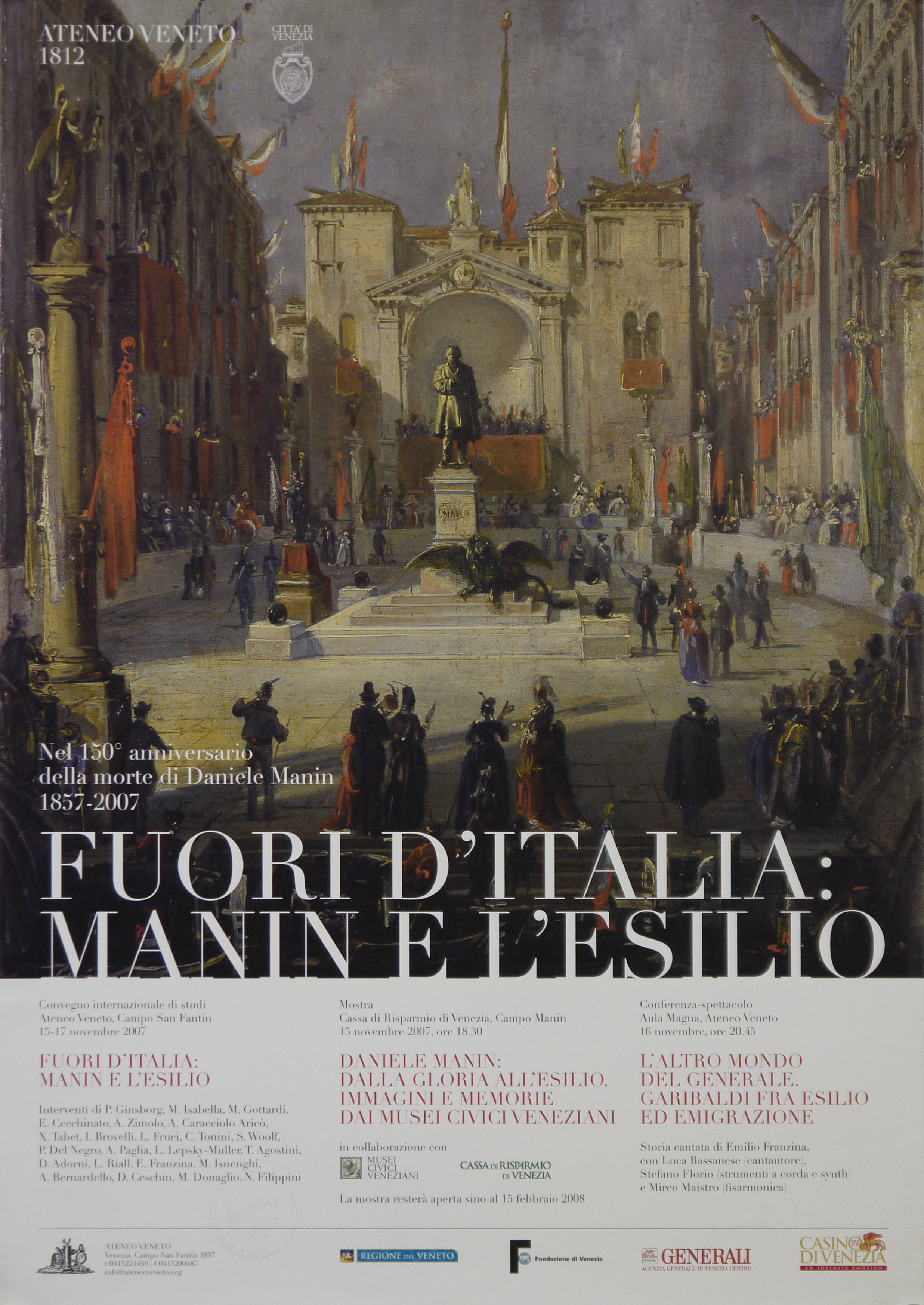 riproduzione fotografica del dipinto Inaugurazione del monumento a Daniele Manin di Giacomo Favretto conservato al Museo Correr (locandina) - ambito veneto (inizio XXI)