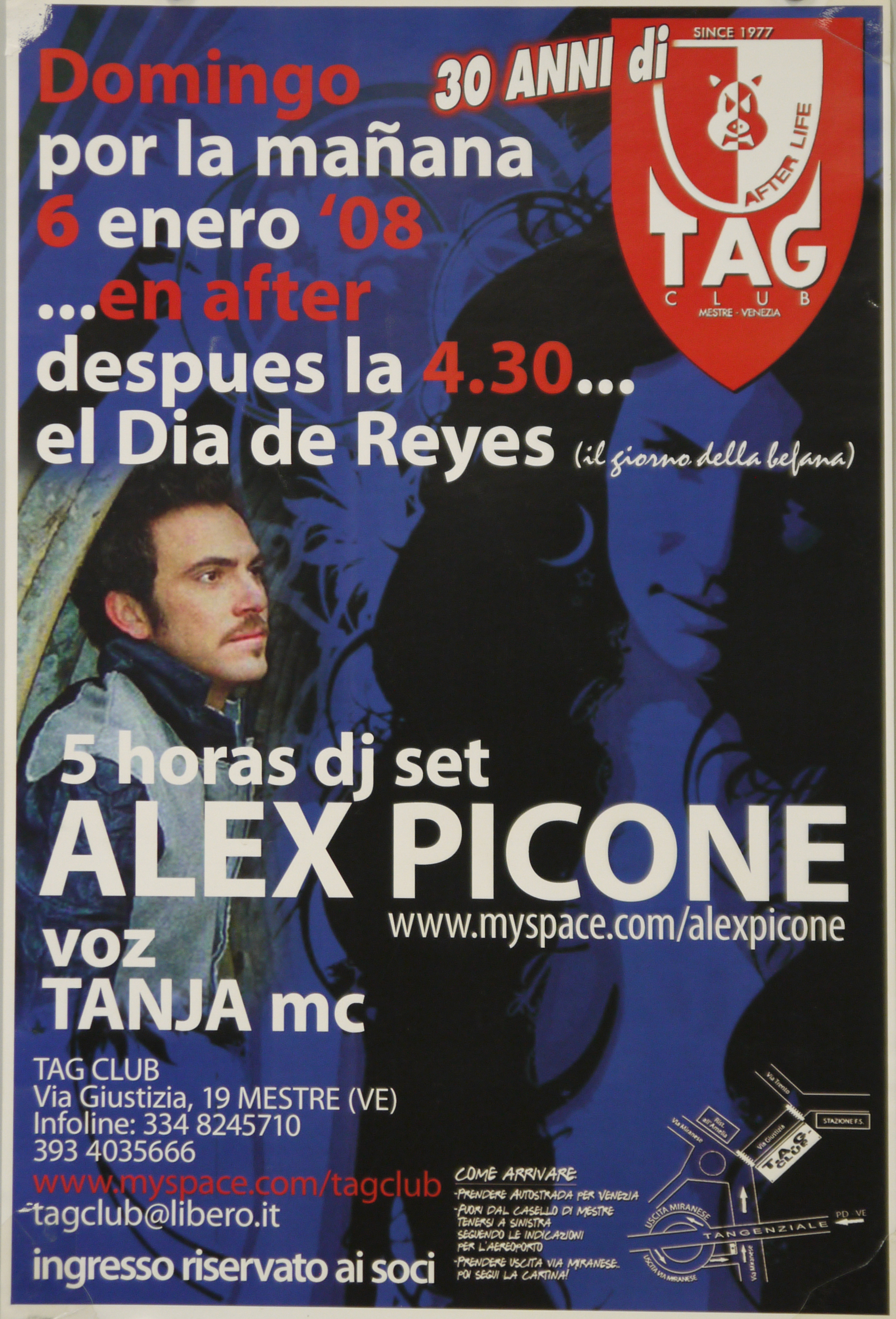 ritratti fotografici del deejay Alex Picone e della vocalist Tanja mc (locandina) - ambito veneto (inizio XXI)