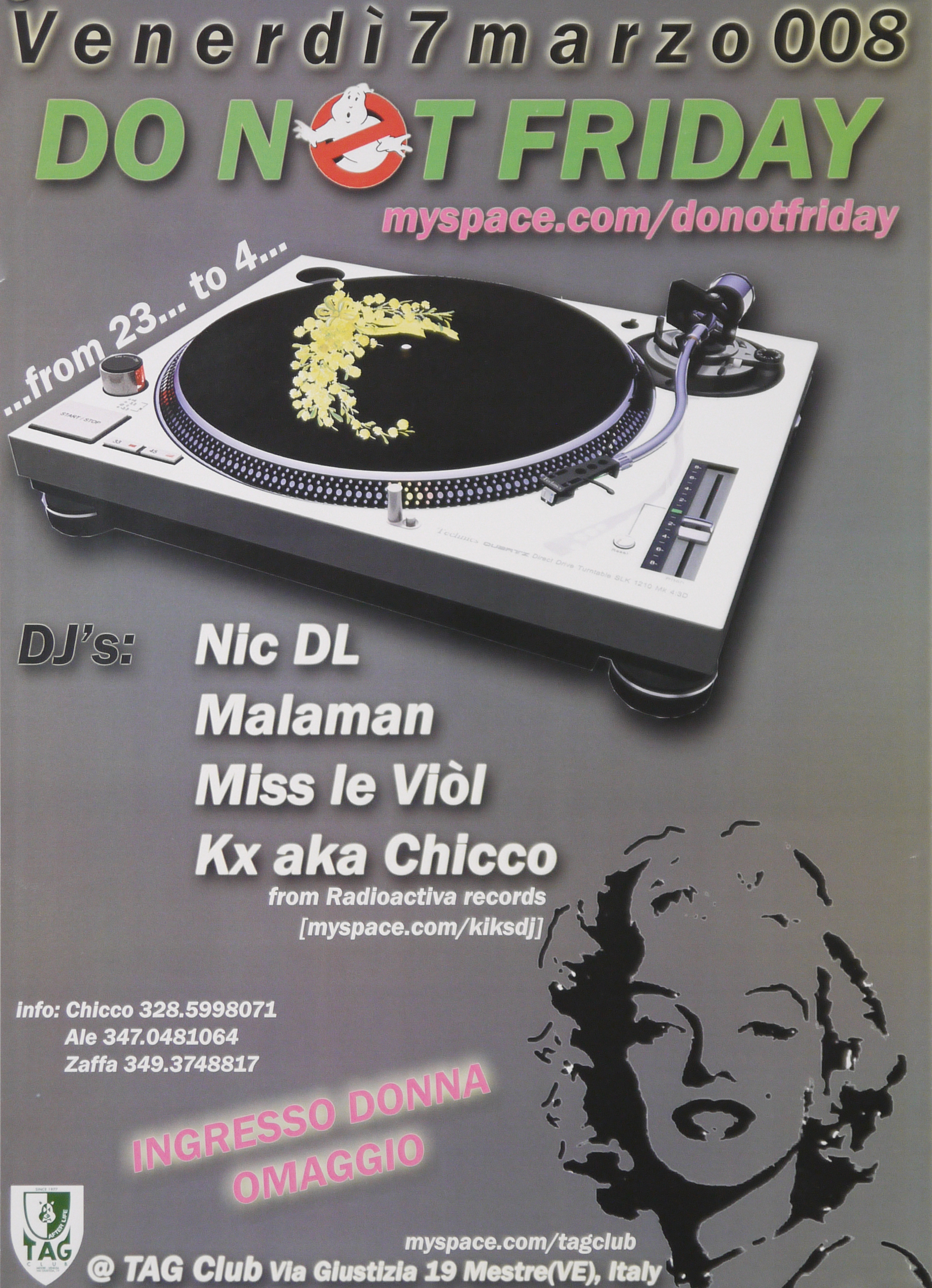 giradischi e volto di Marilyn Monroe (locandina) - ambito veneto (inizio XXI)