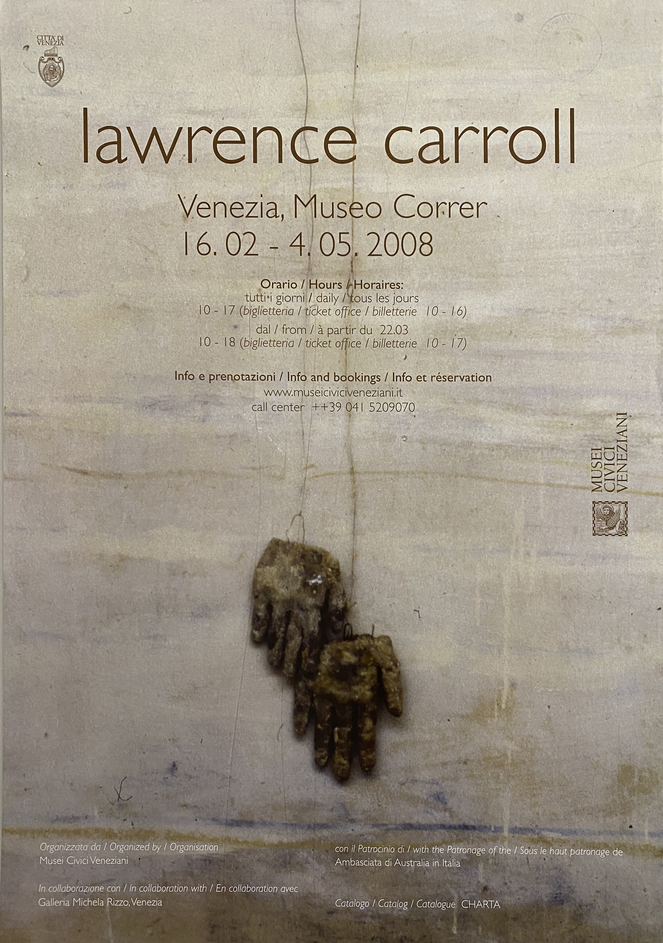 riproduzione fotografica di un'opera del pittore statunitense di origine australiana Lawrence Caroll (Melbourne, 1954 – Colonia, 2019) (locandina) - ambito veneto (inizio XXI)